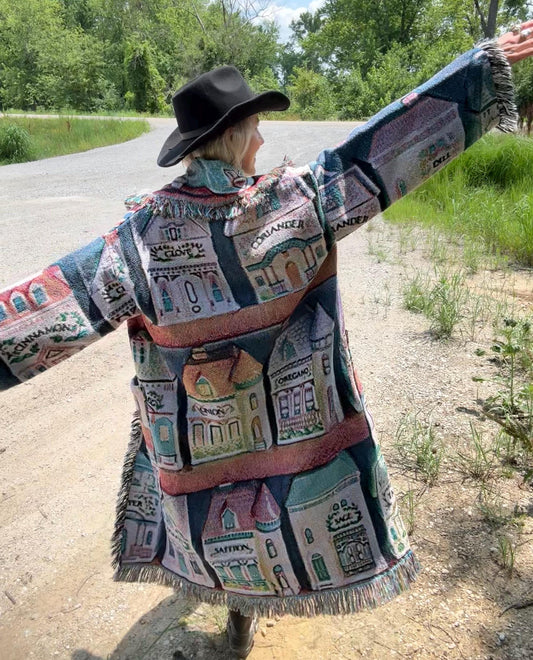Pastel Lenox Spice Village Art Blanket Coat
