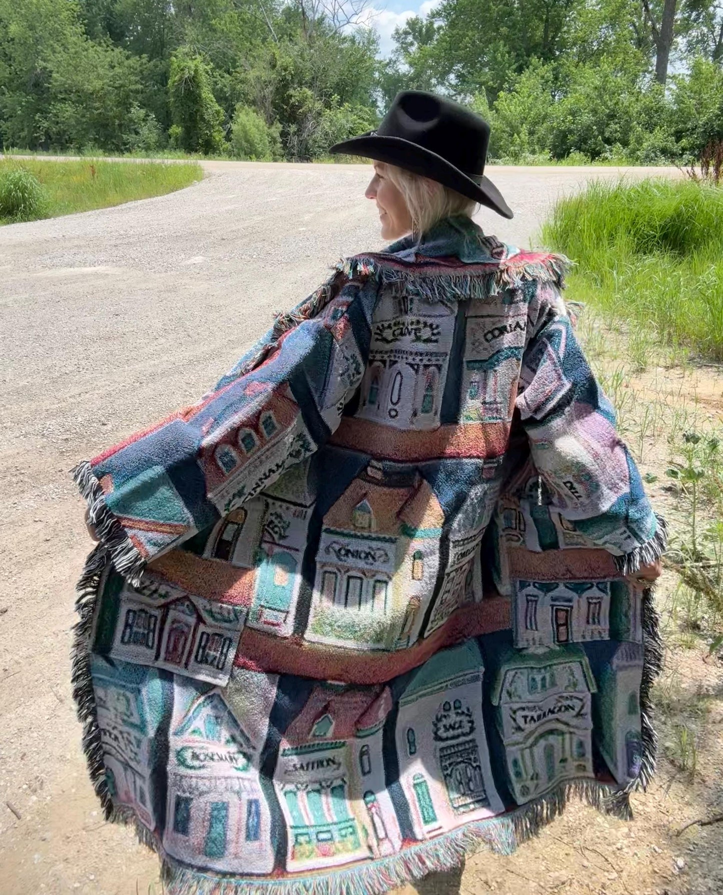 Pastel Lenox Spice Village Art Blanket Coat