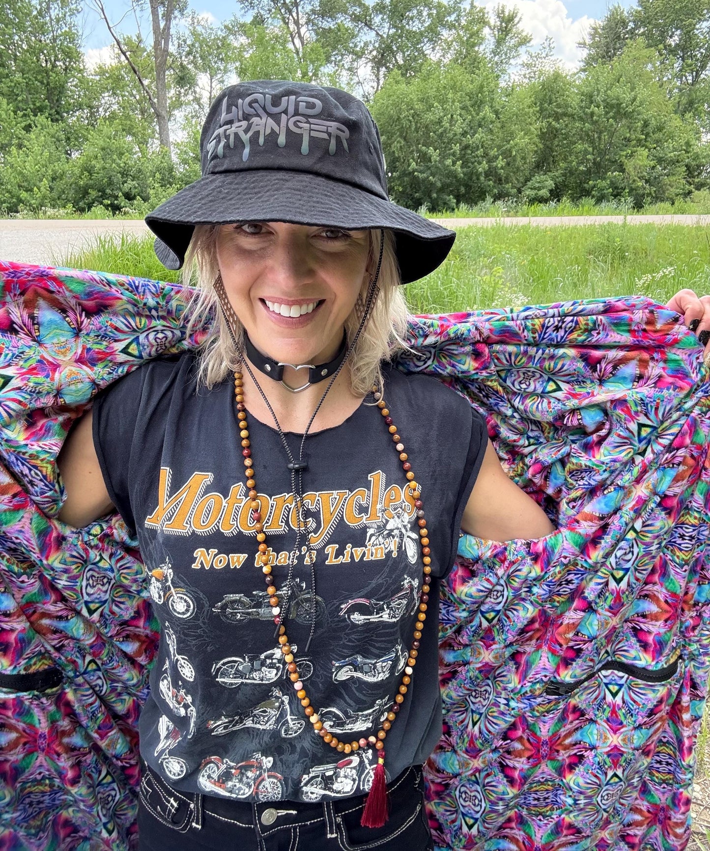 Psychedelic Unicorn Minky Lined Sequin Rave Festival Coat