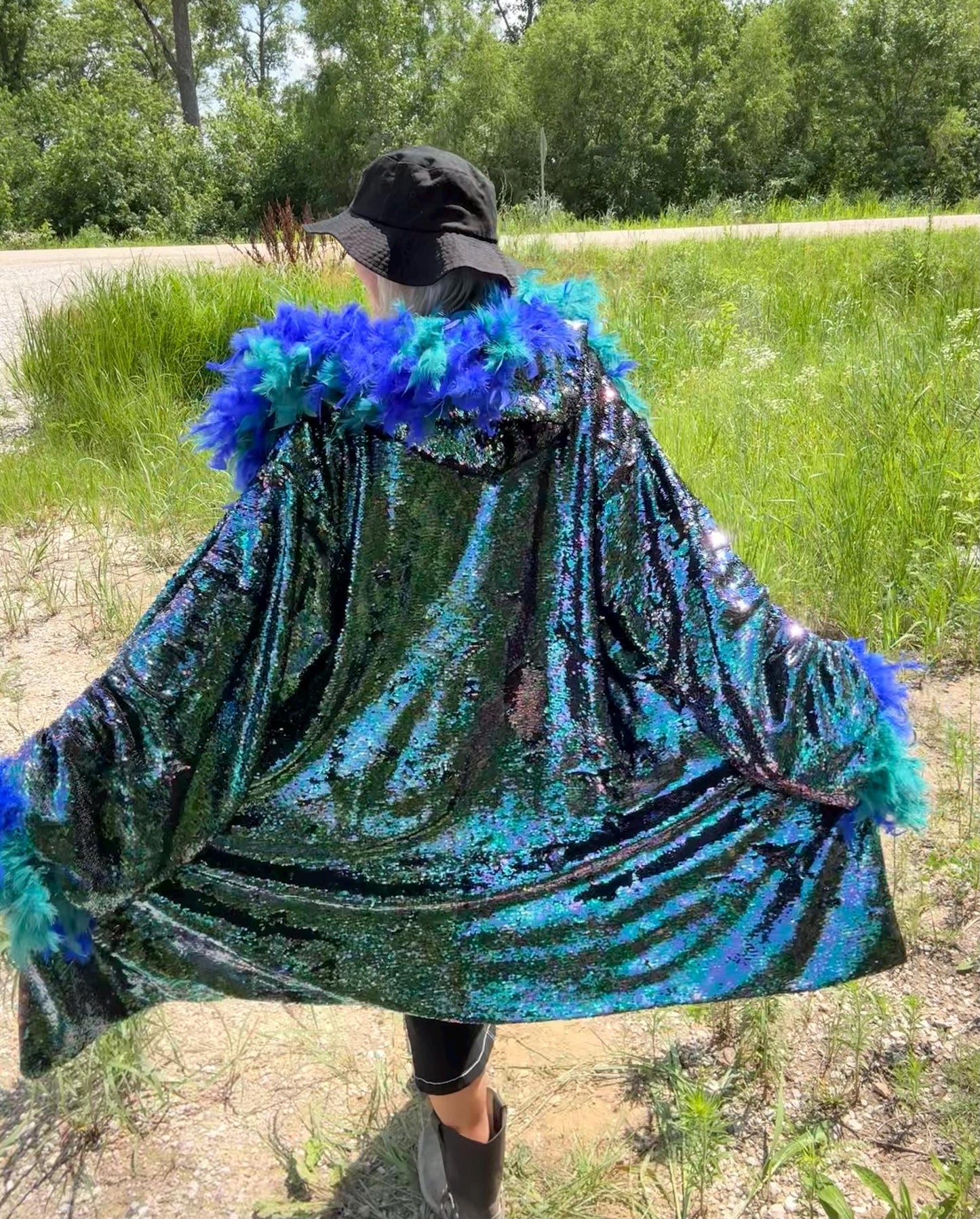 Ocean Eyes Sequin Statement Coat