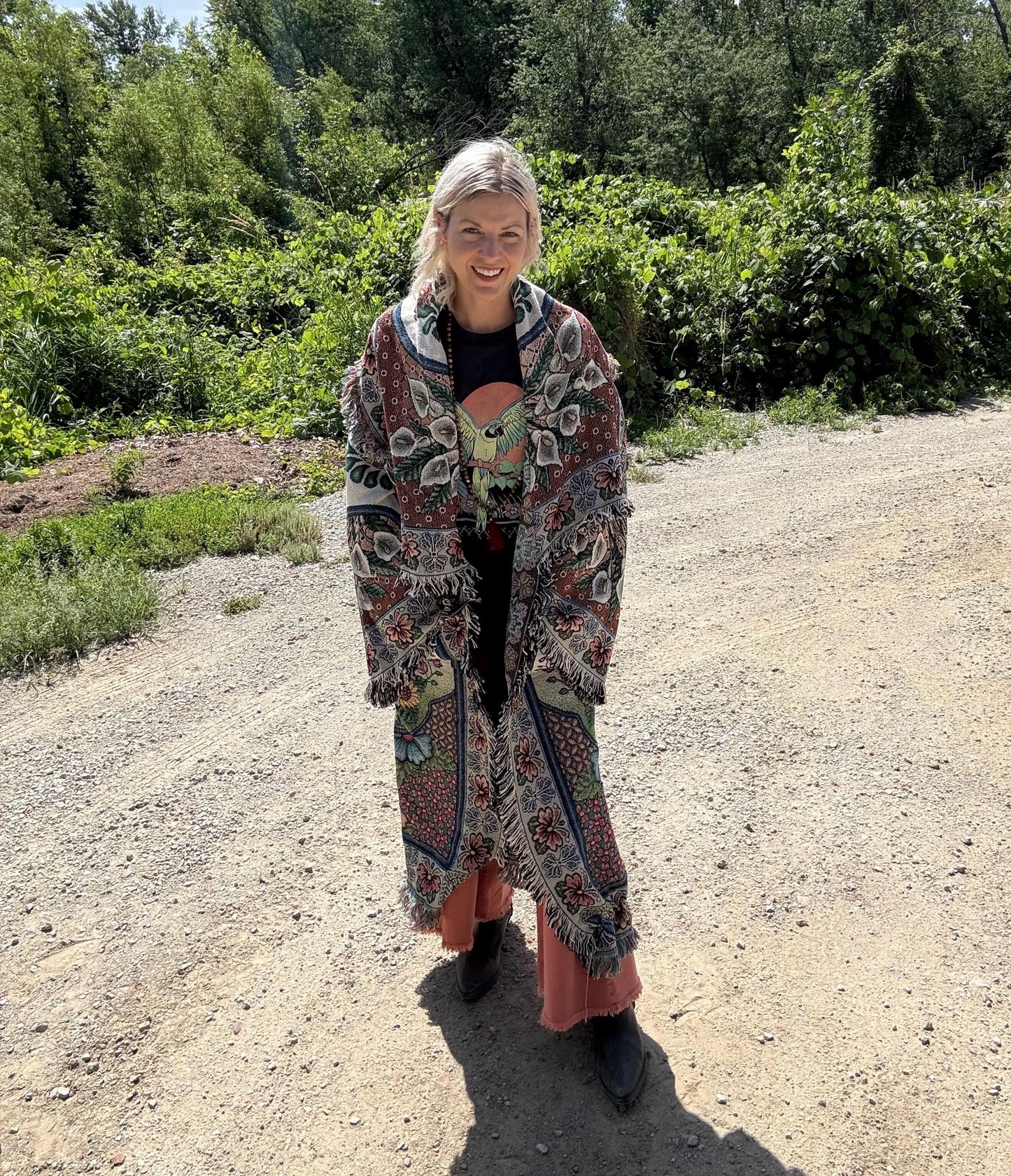 Sweet Lady Guadalupe Boho Long Blanket Coat