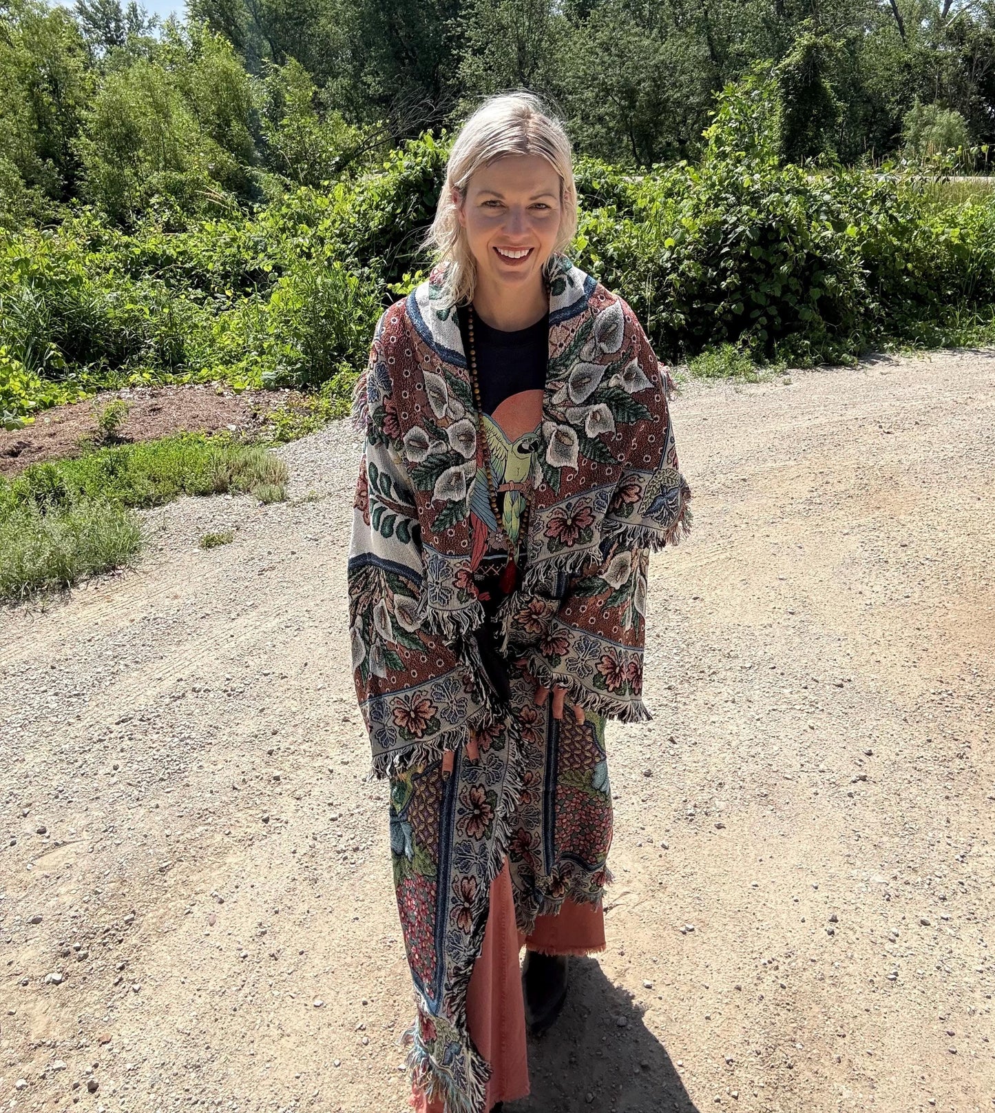 Sweet Lady Guadalupe Boho Long Blanket Coat
