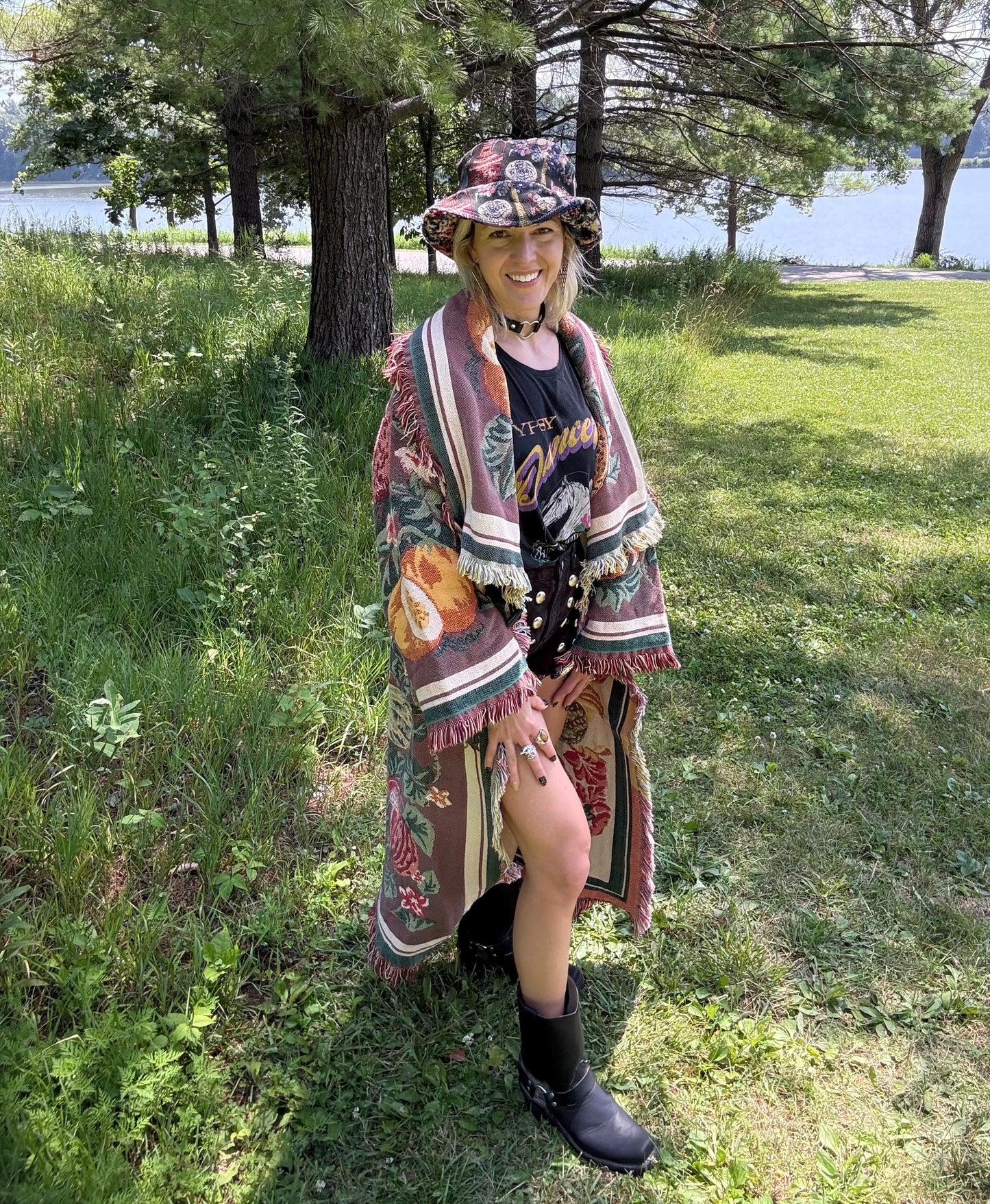 Summer Melon Harvest Long Blanket Coat