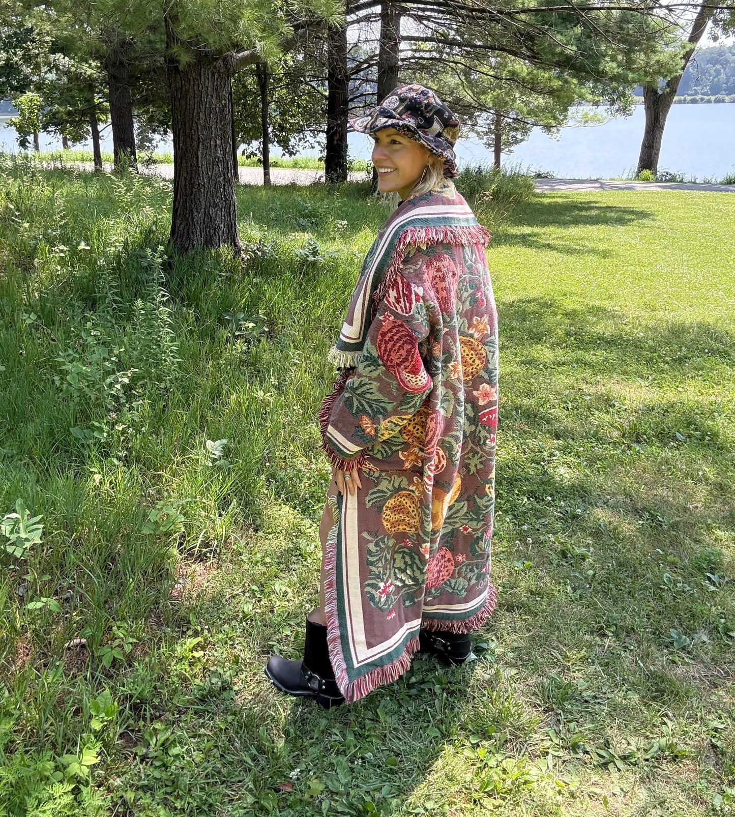 Summer Melon Harvest Long Blanket Coat