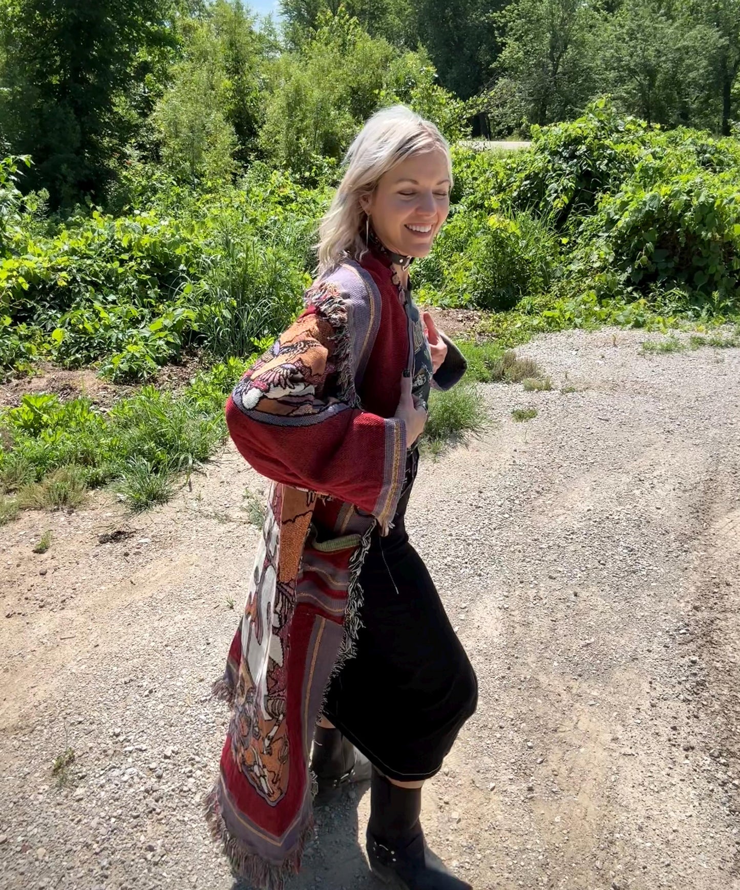 Forest Royalty Electric Forest Long Blanket Coat