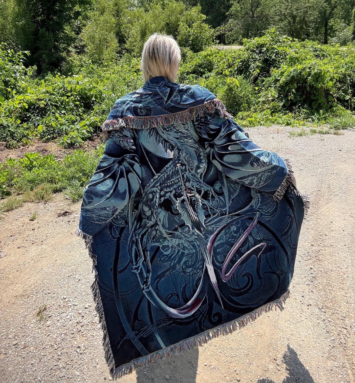 Water Dragon Long Blanket Coat