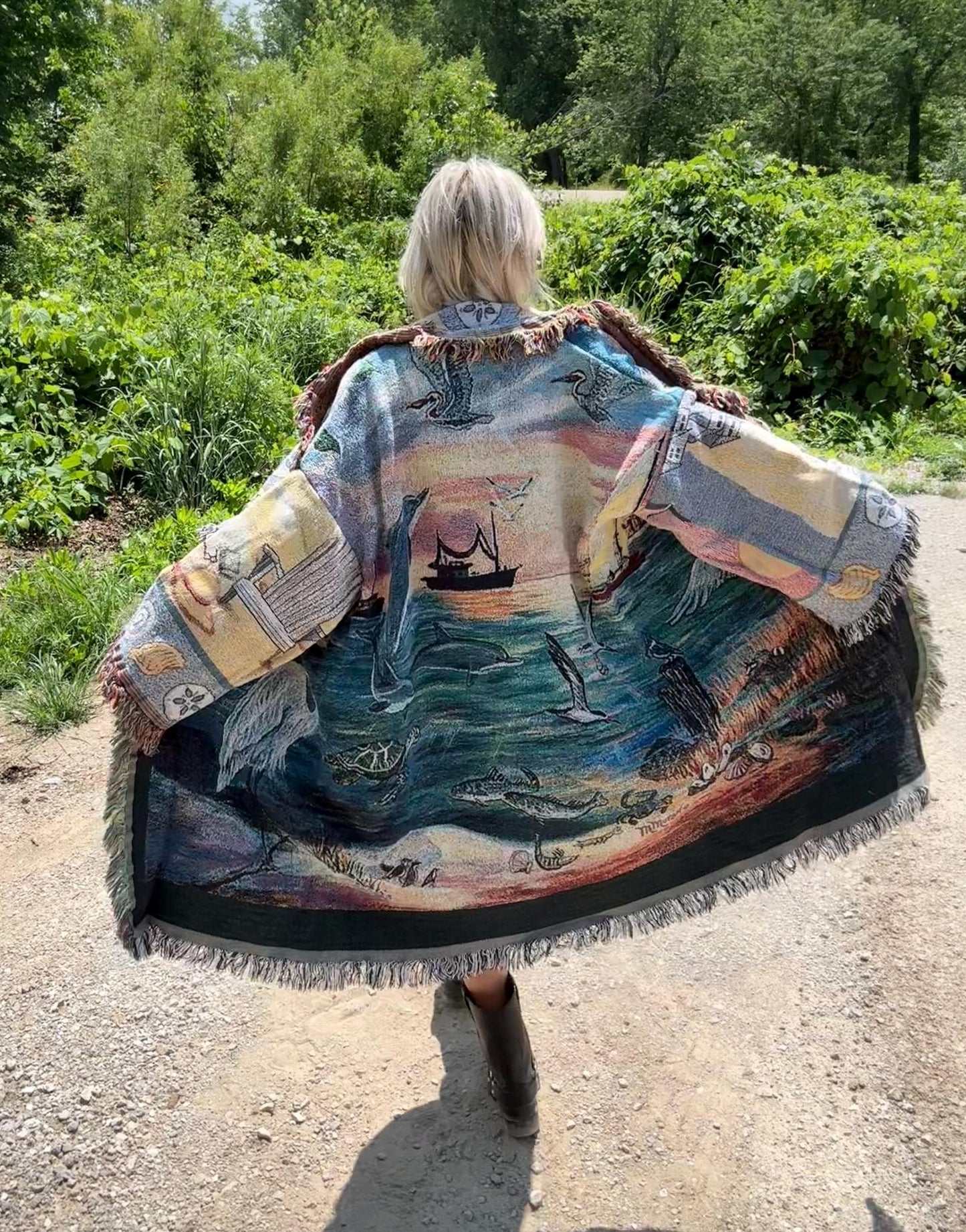 Beach Beauty Oversized Blanket Coat