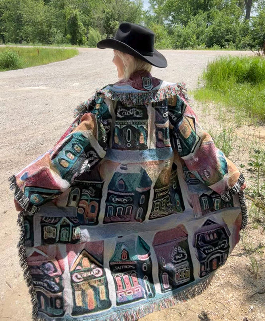 Magical Lenox Spice Village Art Blanket Coat