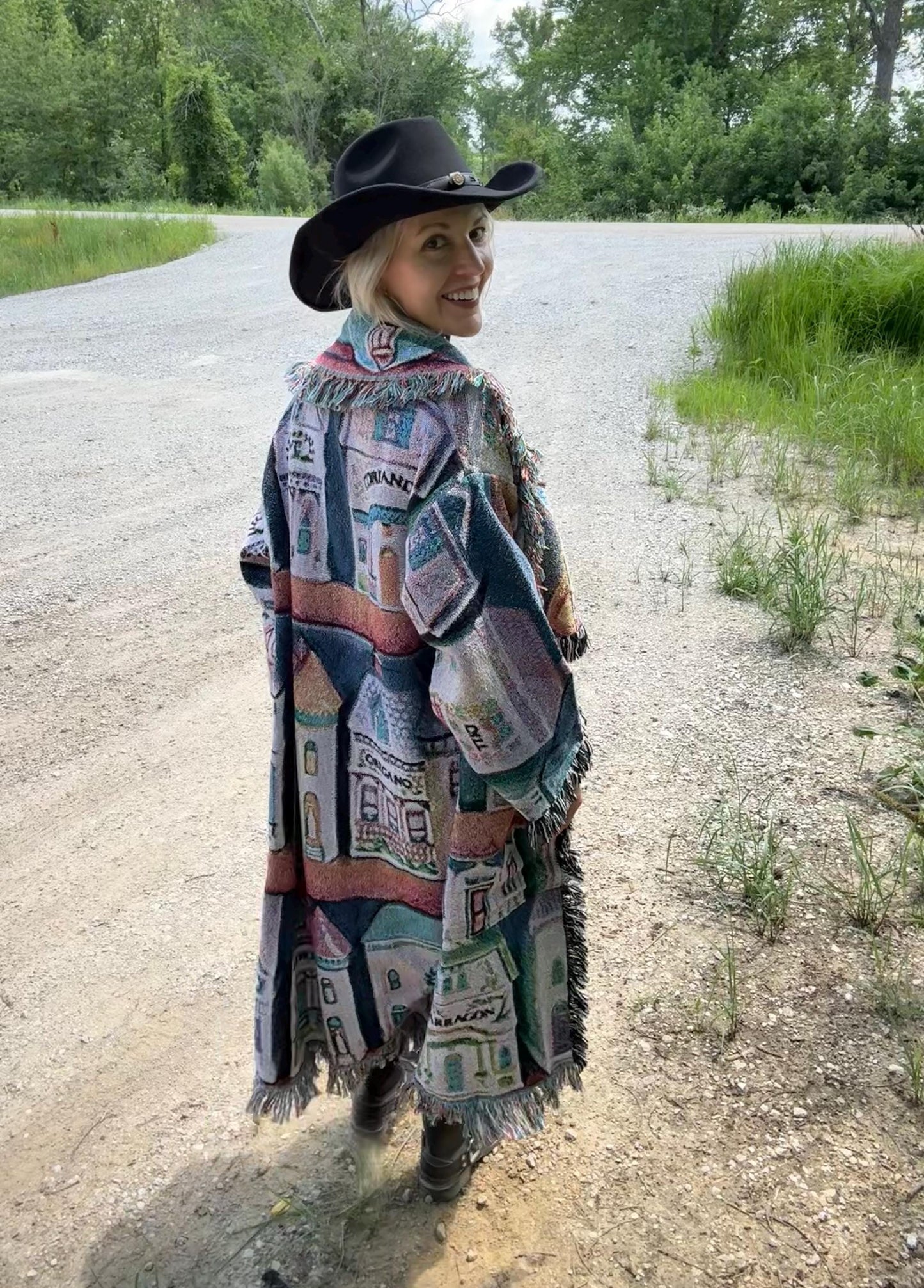 Pastel Lenox Spice Village Art Blanket Coat