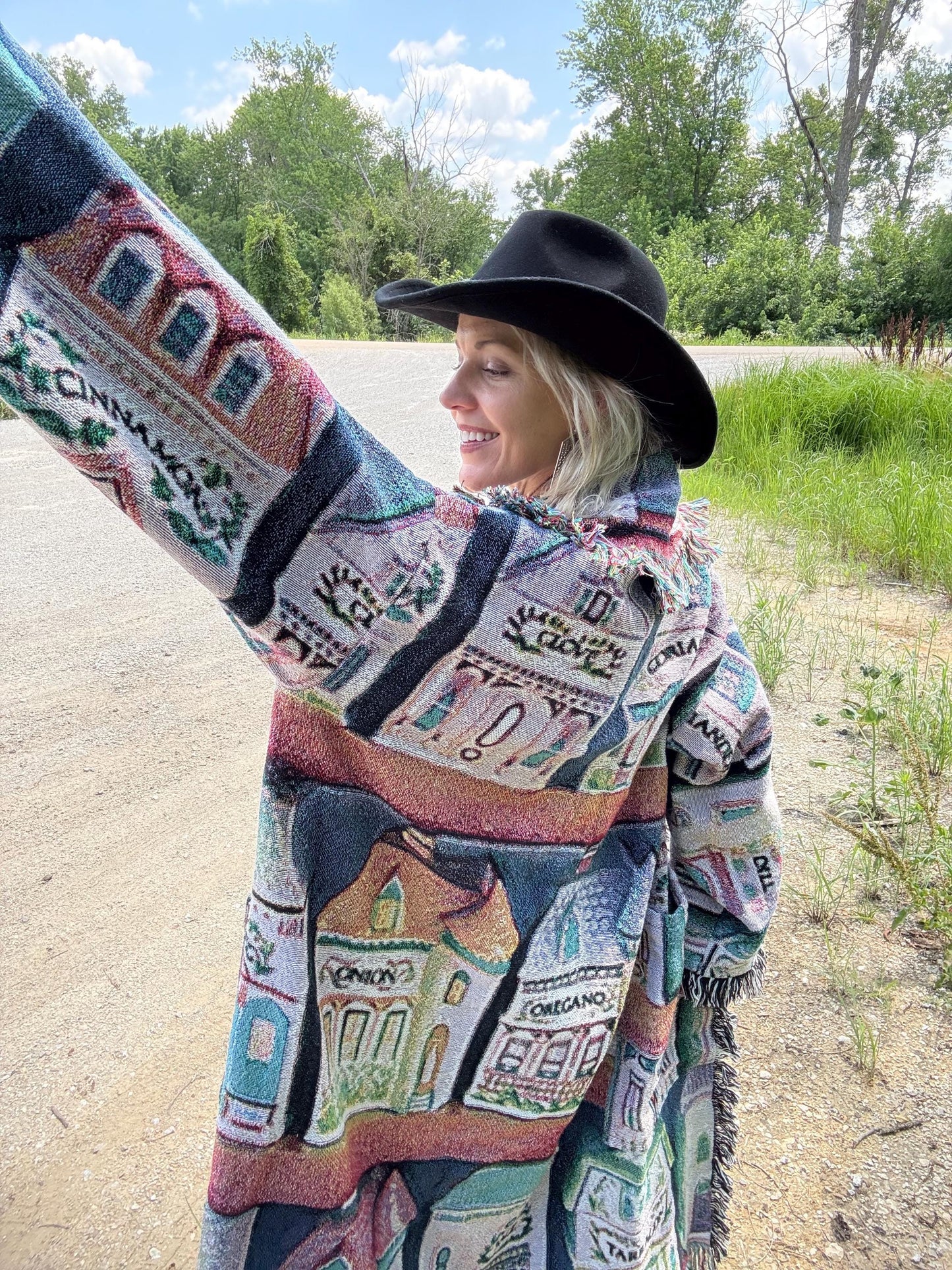 Pastel Lenox Spice Village Art Blanket Coat