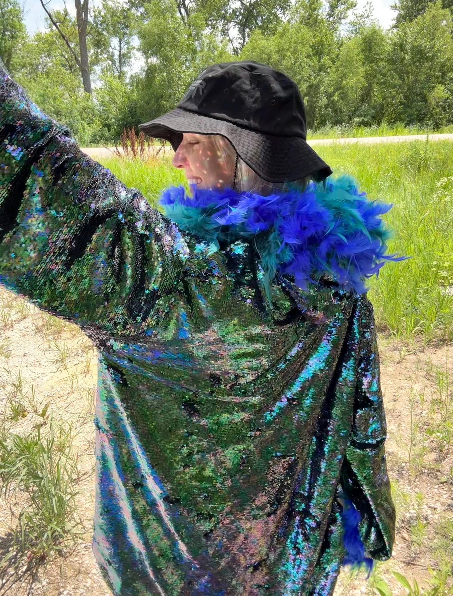 Ocean Eyes Sequin Statement Coat