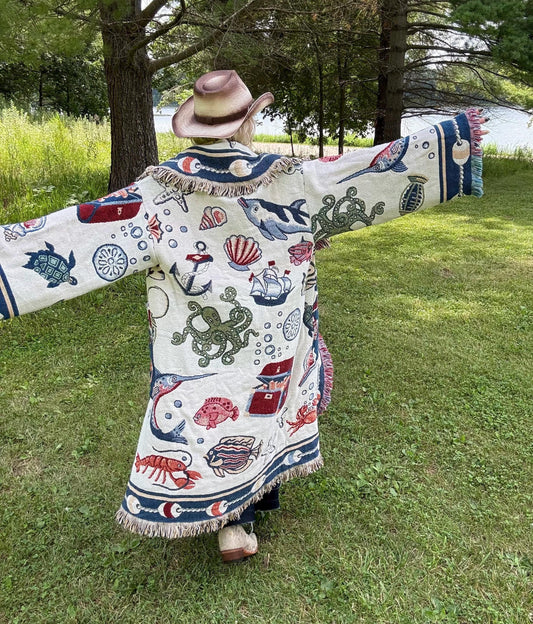 Ocean Avenue Nautical Long Blanket Coat