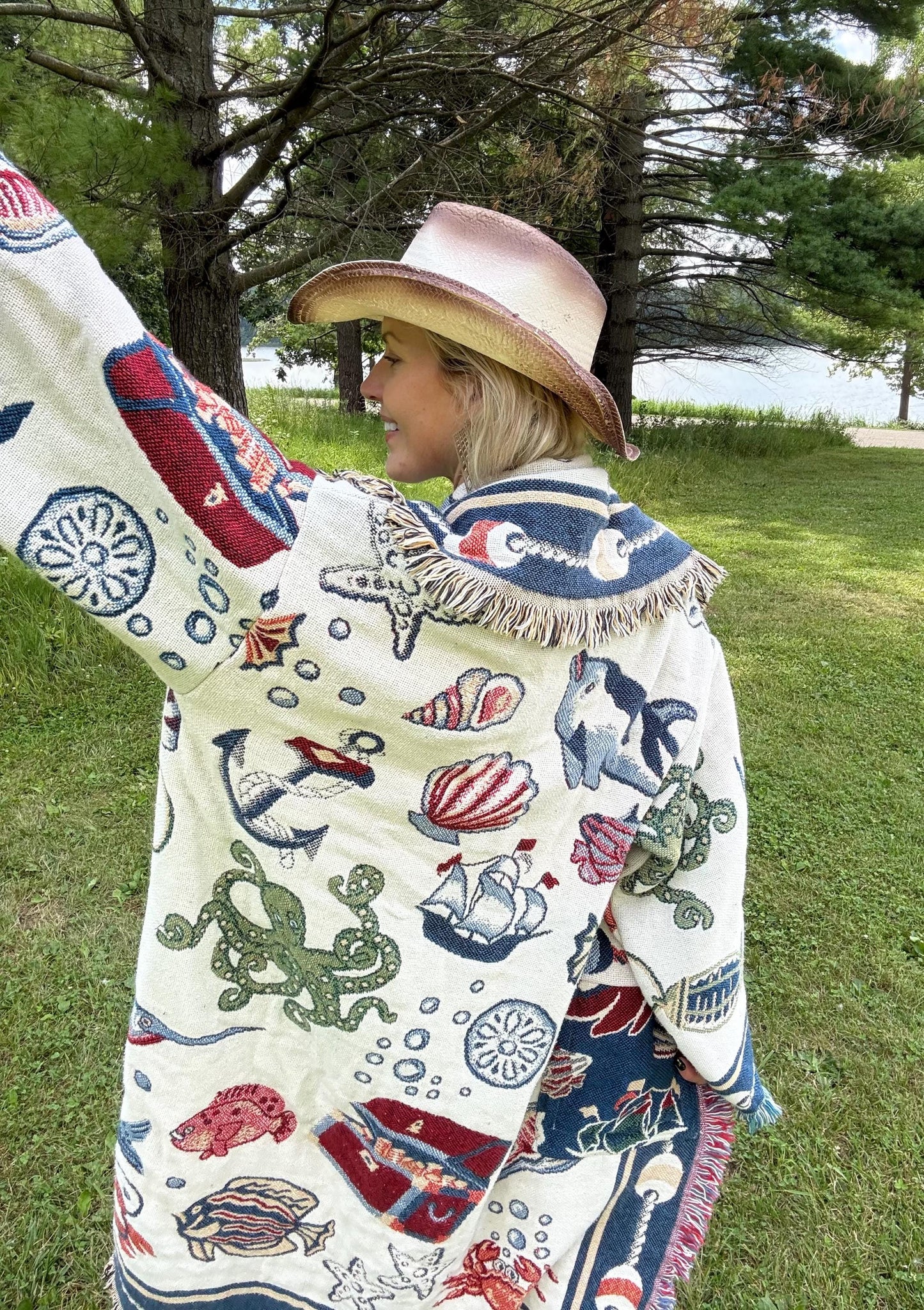Ocean Avenue Nautical Long Blanket Coat