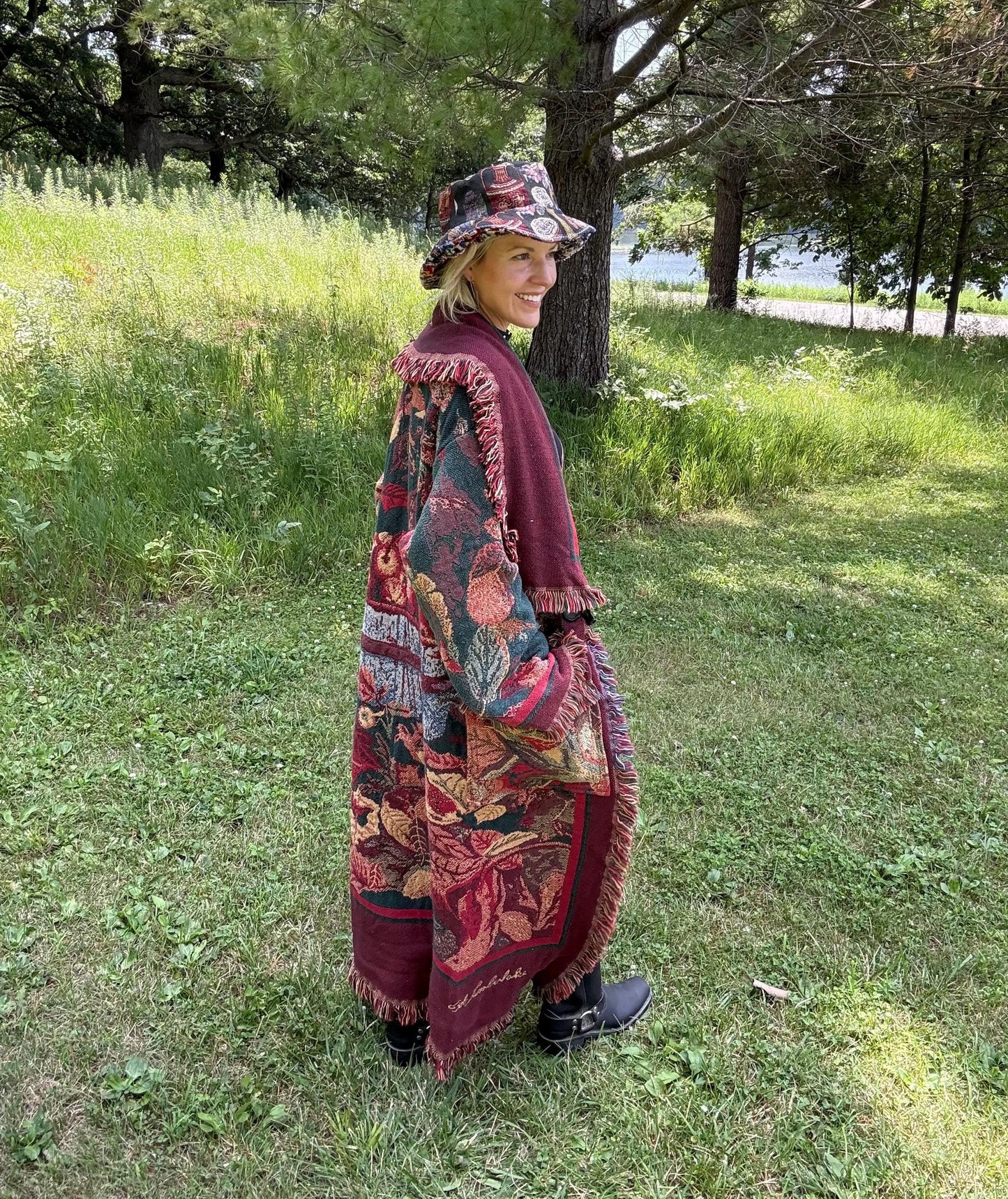 Apple Orchard Dates With You Long Nostalgic Blanket Coat