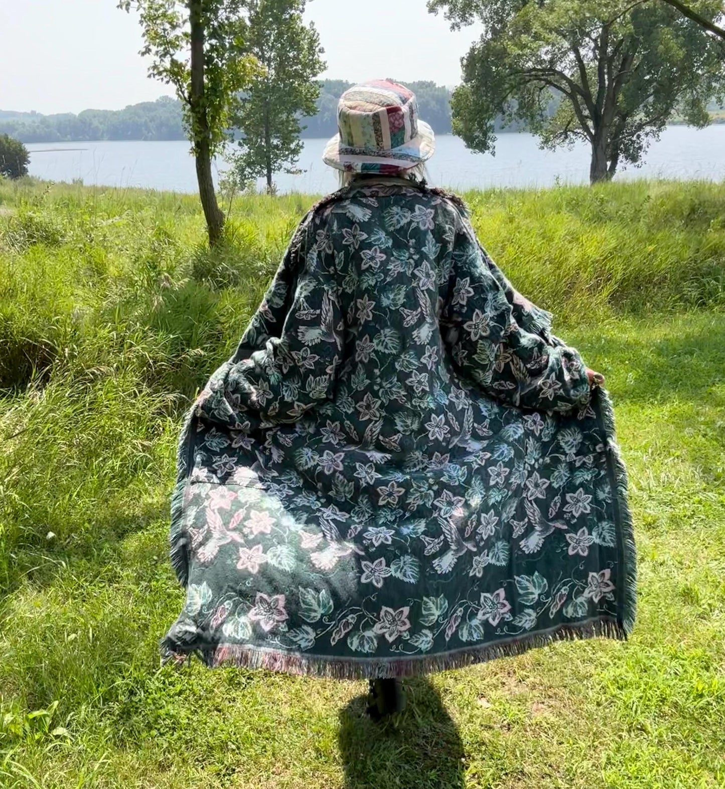 Hummingbird Spirit Long Boho Blanket Coat