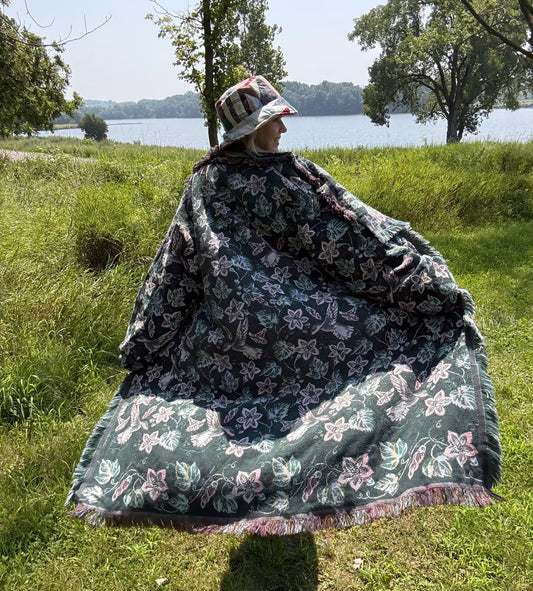 Hummingbird Spirit Long Boho Blanket Coat