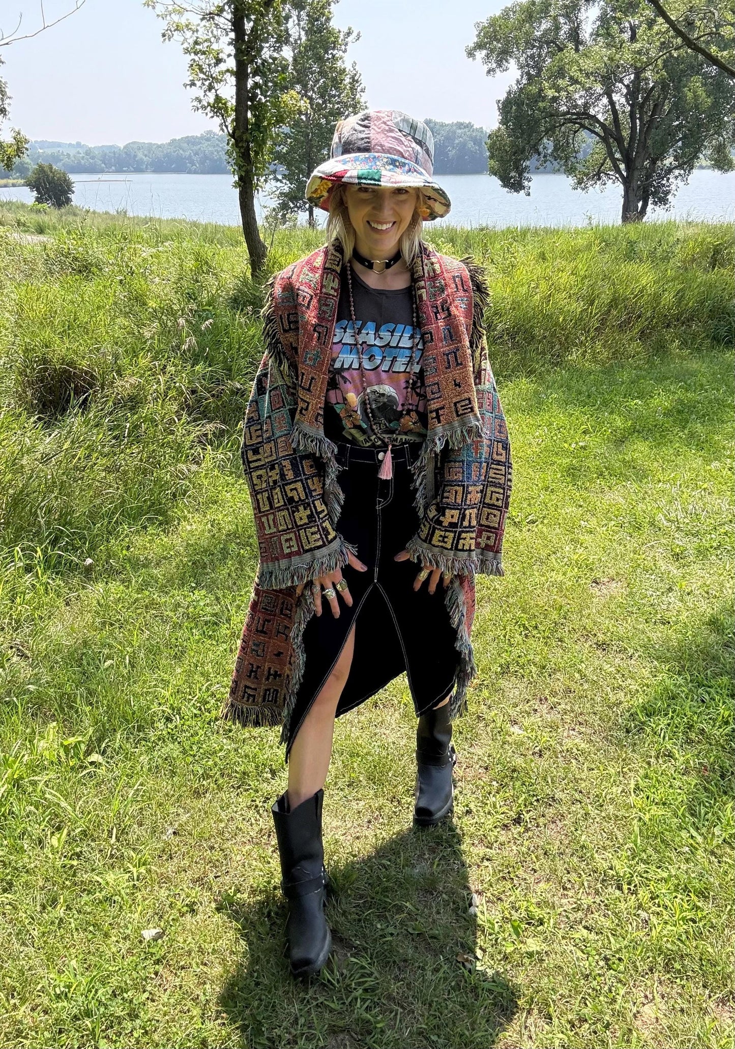 Complementary Mandala Art Blanket Coat