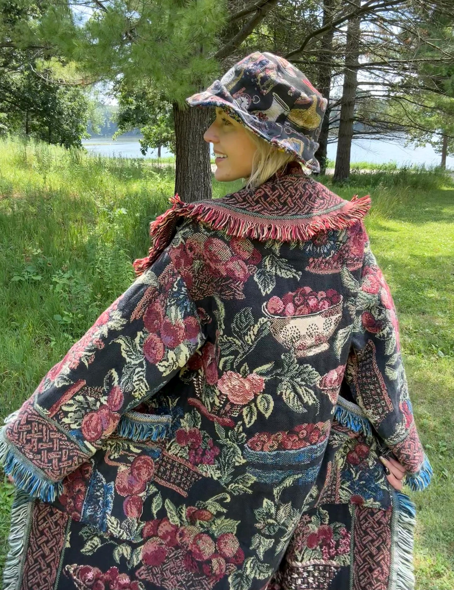 Apple Orchard Sweetheart Long Blanket Coat