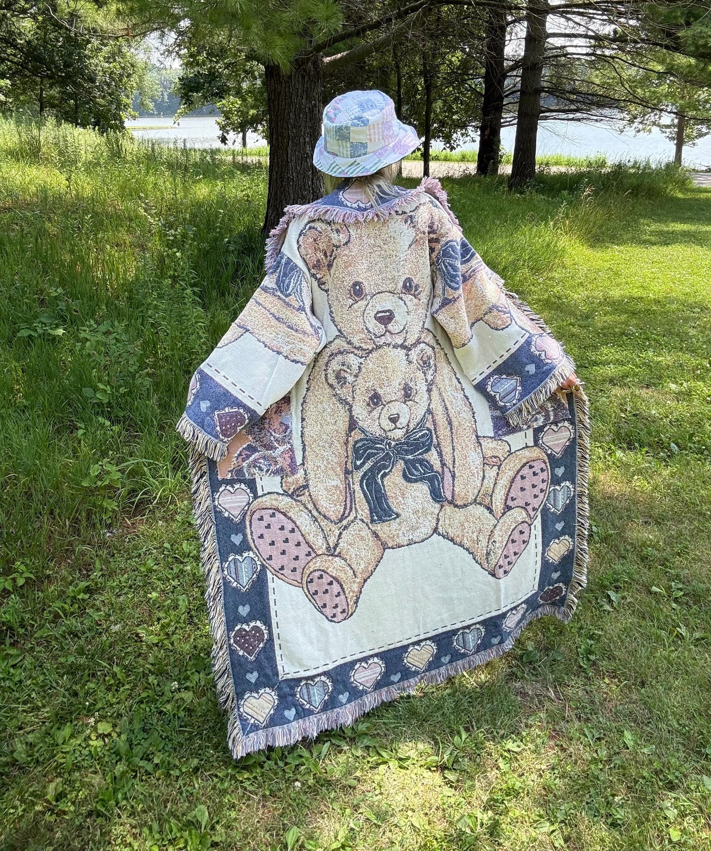 Sweet Snuggle Bear Long Pastel Blanket Coat