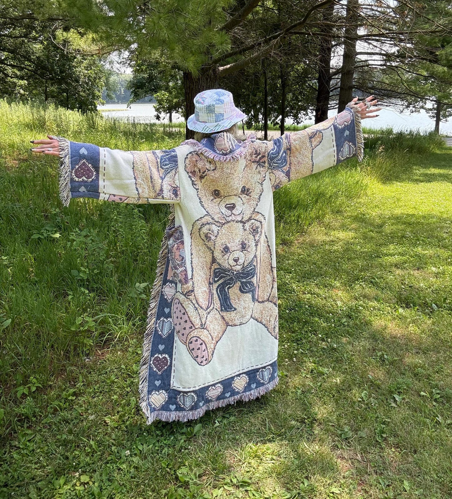 Sweet Snuggle Bear Long Pastel Blanket Coat