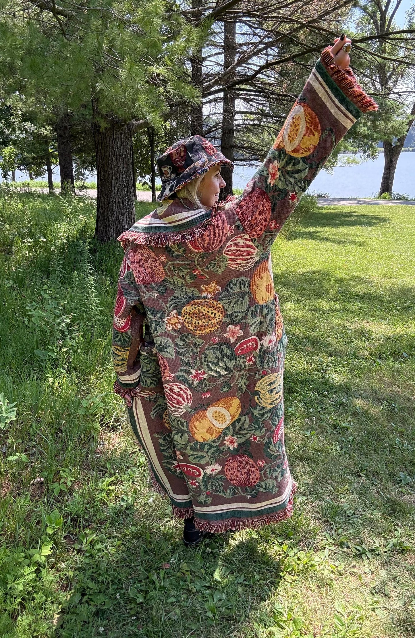 Summer Melon Harvest Long Blanket Coat