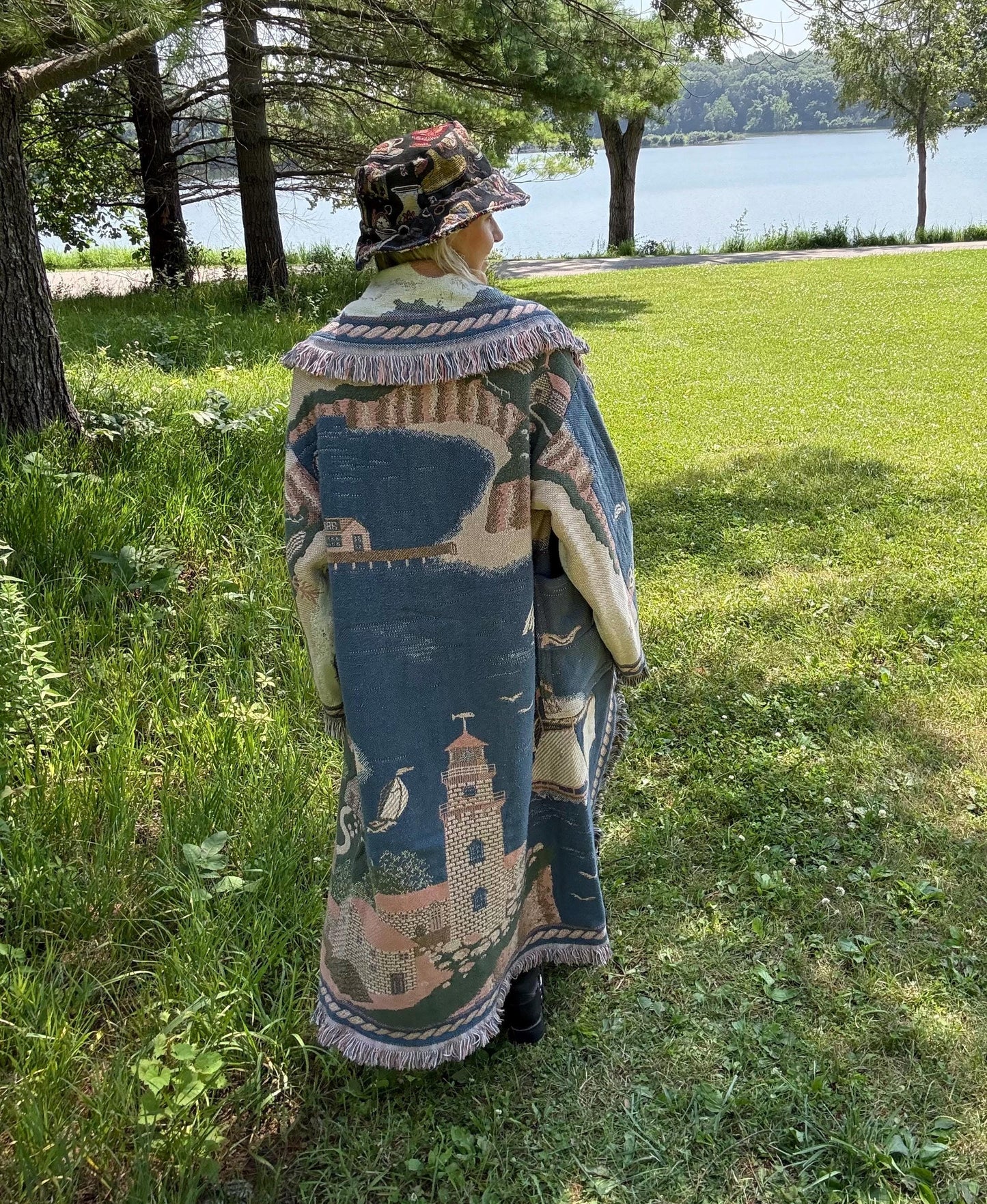 Beacon Of Light Nautical Lighthouse Blanket Coat