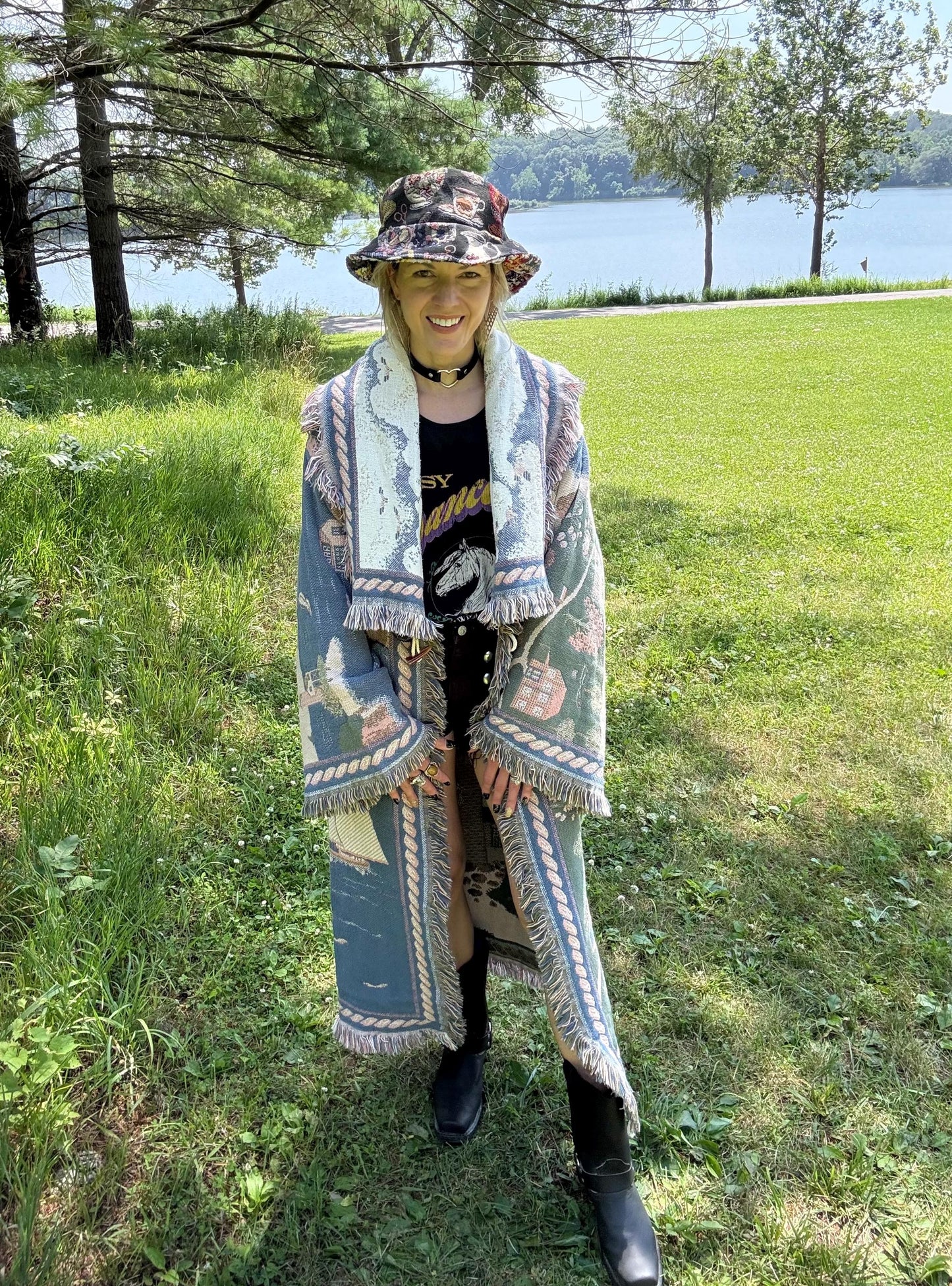 Beacon Of Light Nautical Lighthouse Blanket Coat