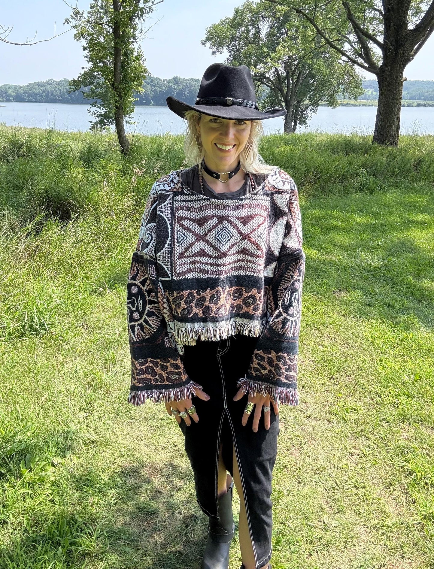 Wild Child Cozy Oversized Cropped Blanket Sweater