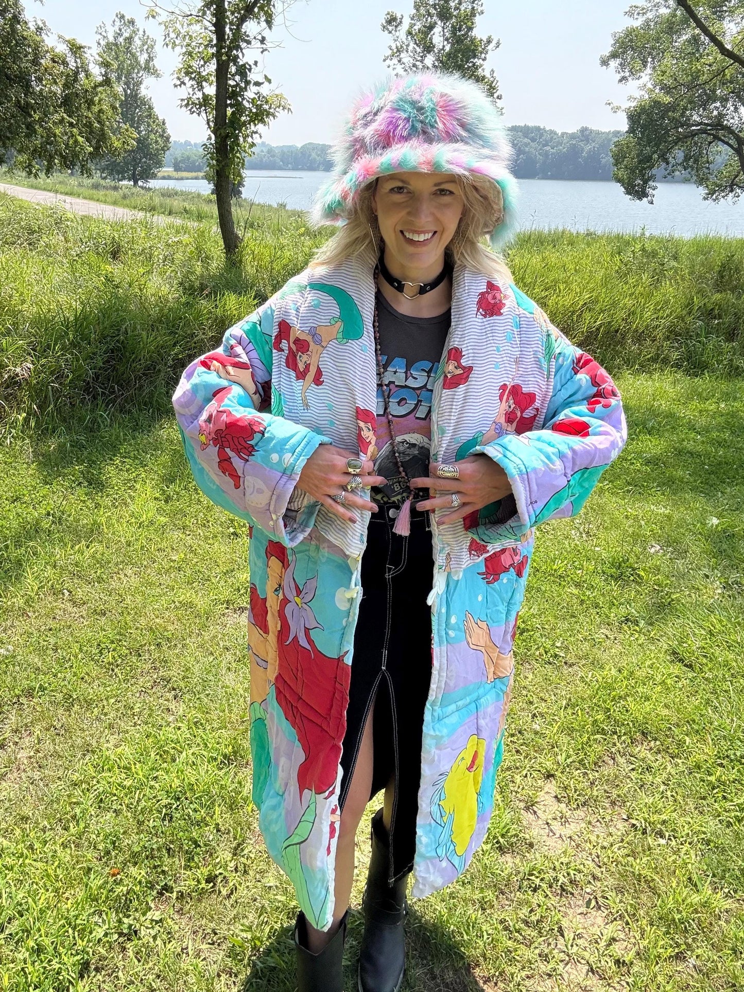 Ariel & Flounder 90s Nostalgia Oversized Comforter Coat