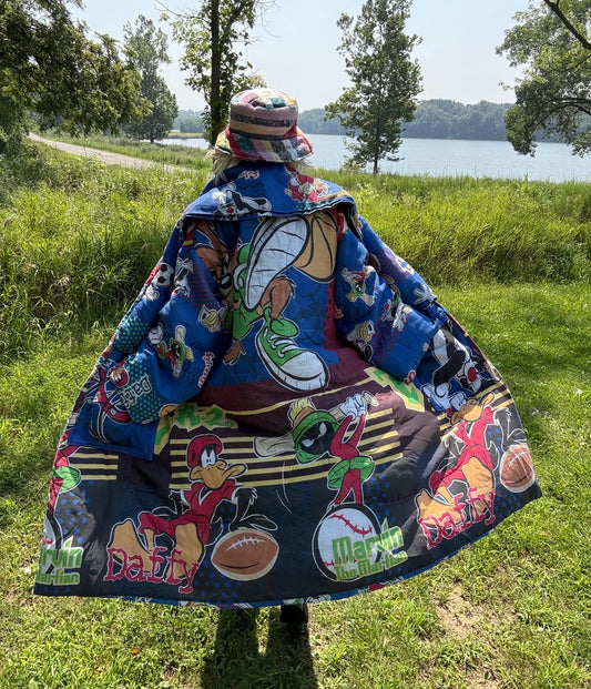 Sporty Jam 90s Kid Nostalgia Cozy Blanket Coat