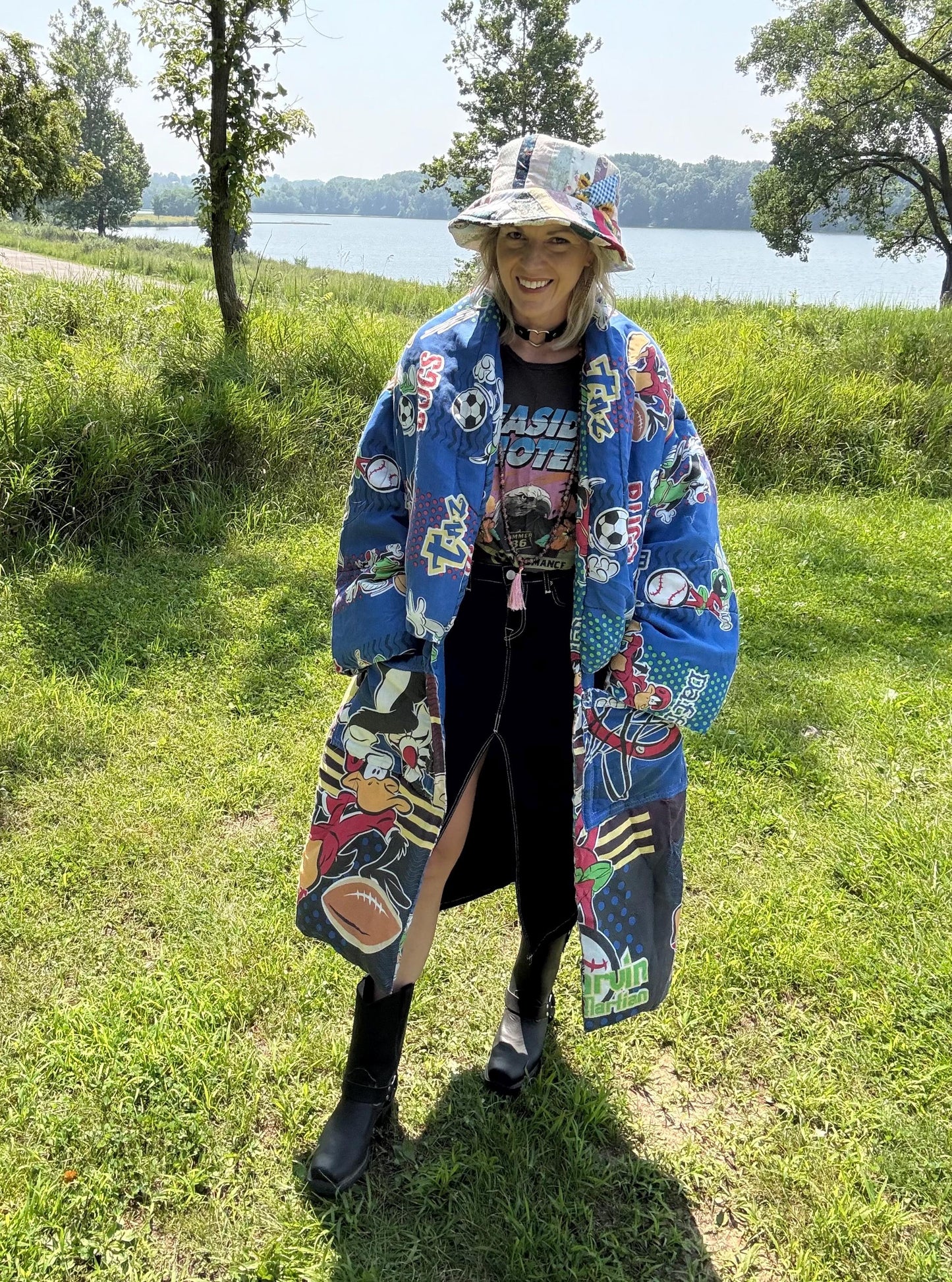 Sporty Jam 90s Kid Nostalgia Cozy Blanket Coat