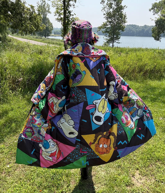 Nickelodeon Babe 90s Kid Nostalgia Cozy Reversible Blanket Coat