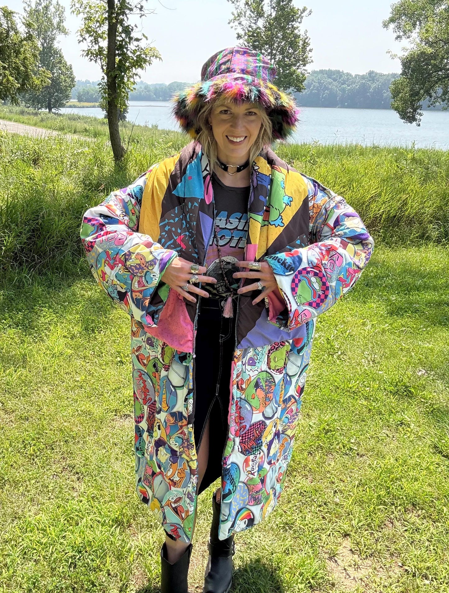 Nickelodeon Babe 90s Kid Nostalgia Cozy Reversible Blanket Coat
