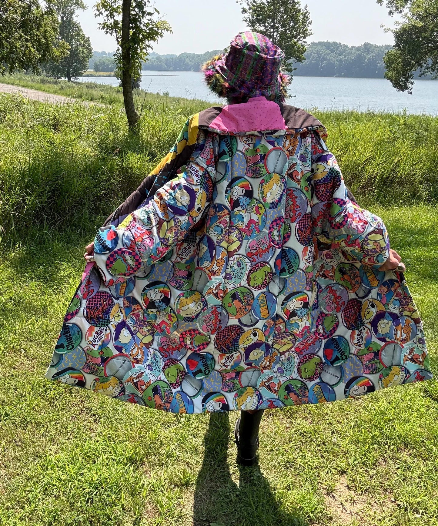 Nickelodeon Babe 90s Kid Nostalgia Cozy Reversible Blanket Coat