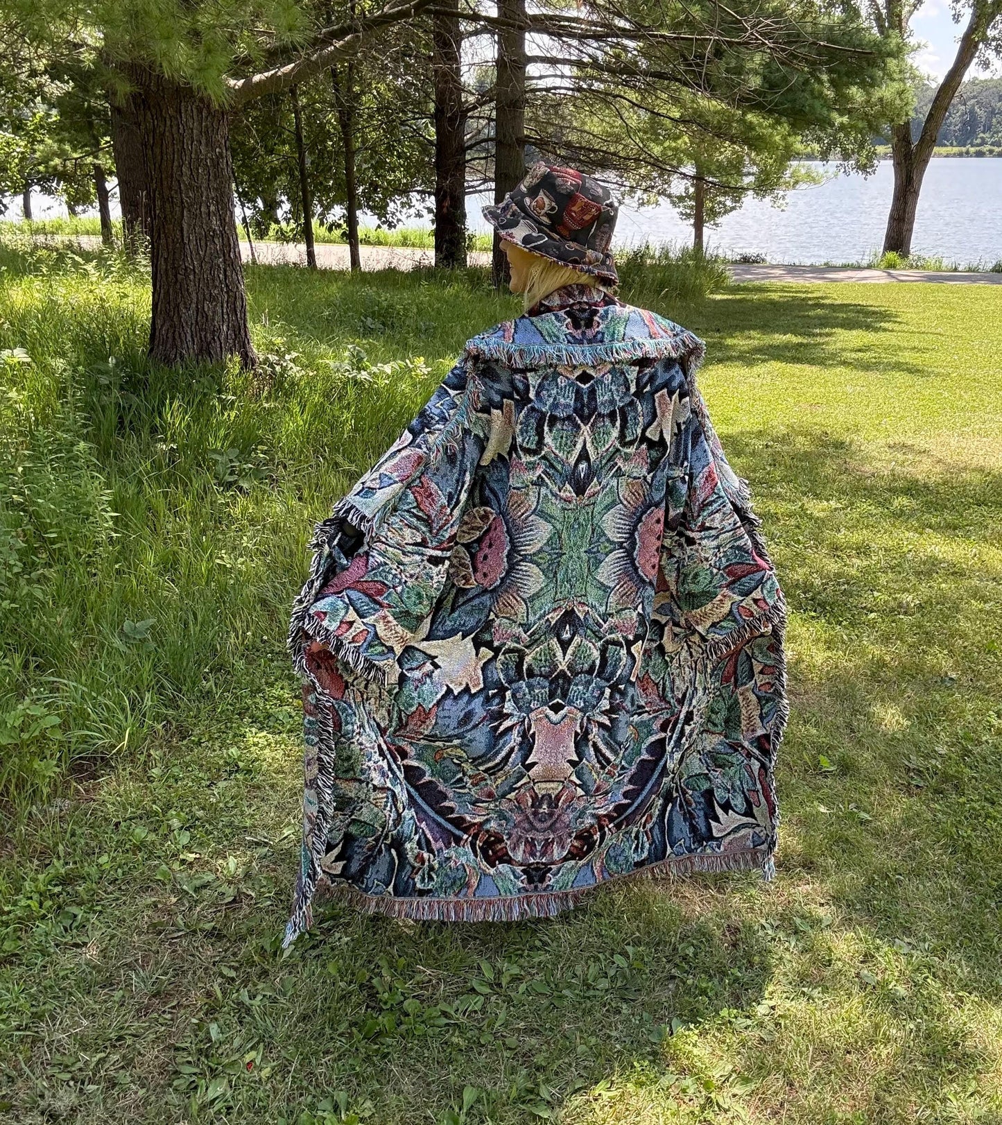 Tropical Night Trip Original Psychedelic Art Blanket Coat