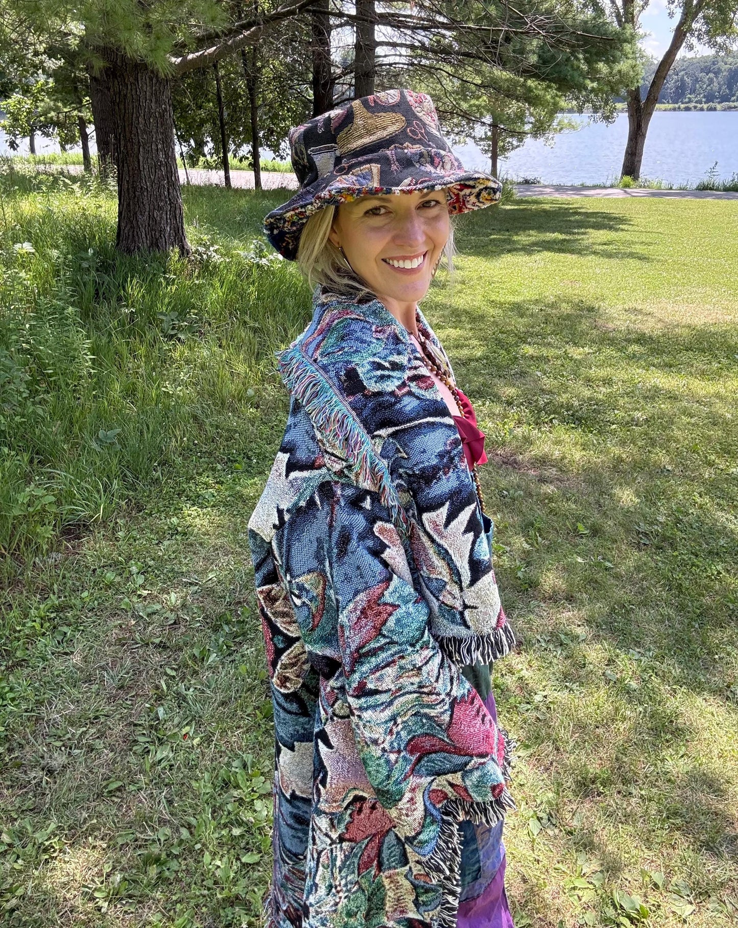 Tropical Night Trip Original Psychedelic Art Blanket Coat