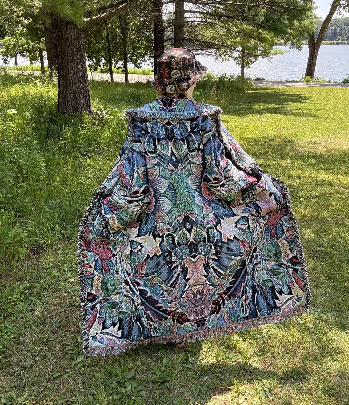 Tropical Night Trip Original Psychedelic Art Blanket Coat