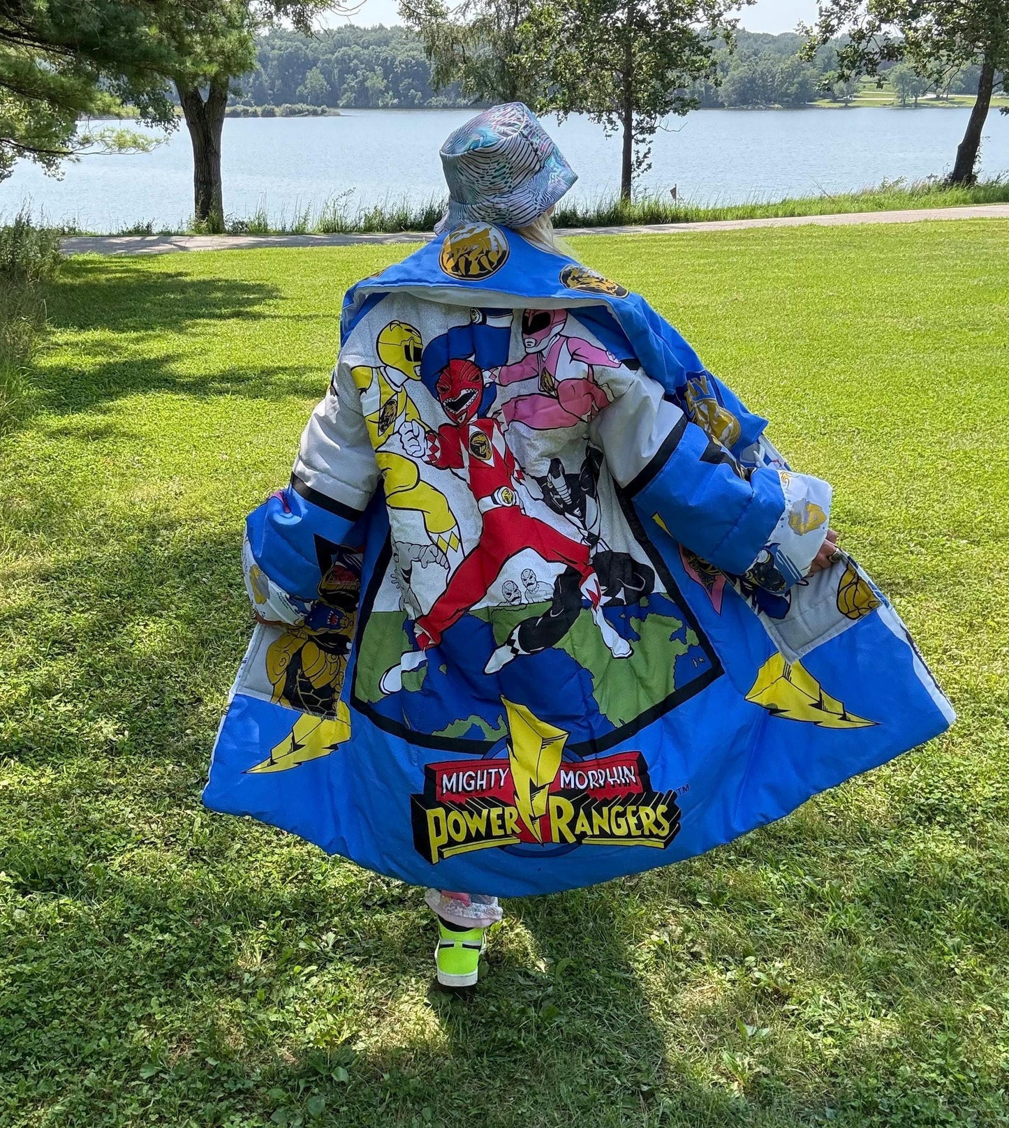 Mighty Power Rangers 90s Kid Cozy Blanket Coat