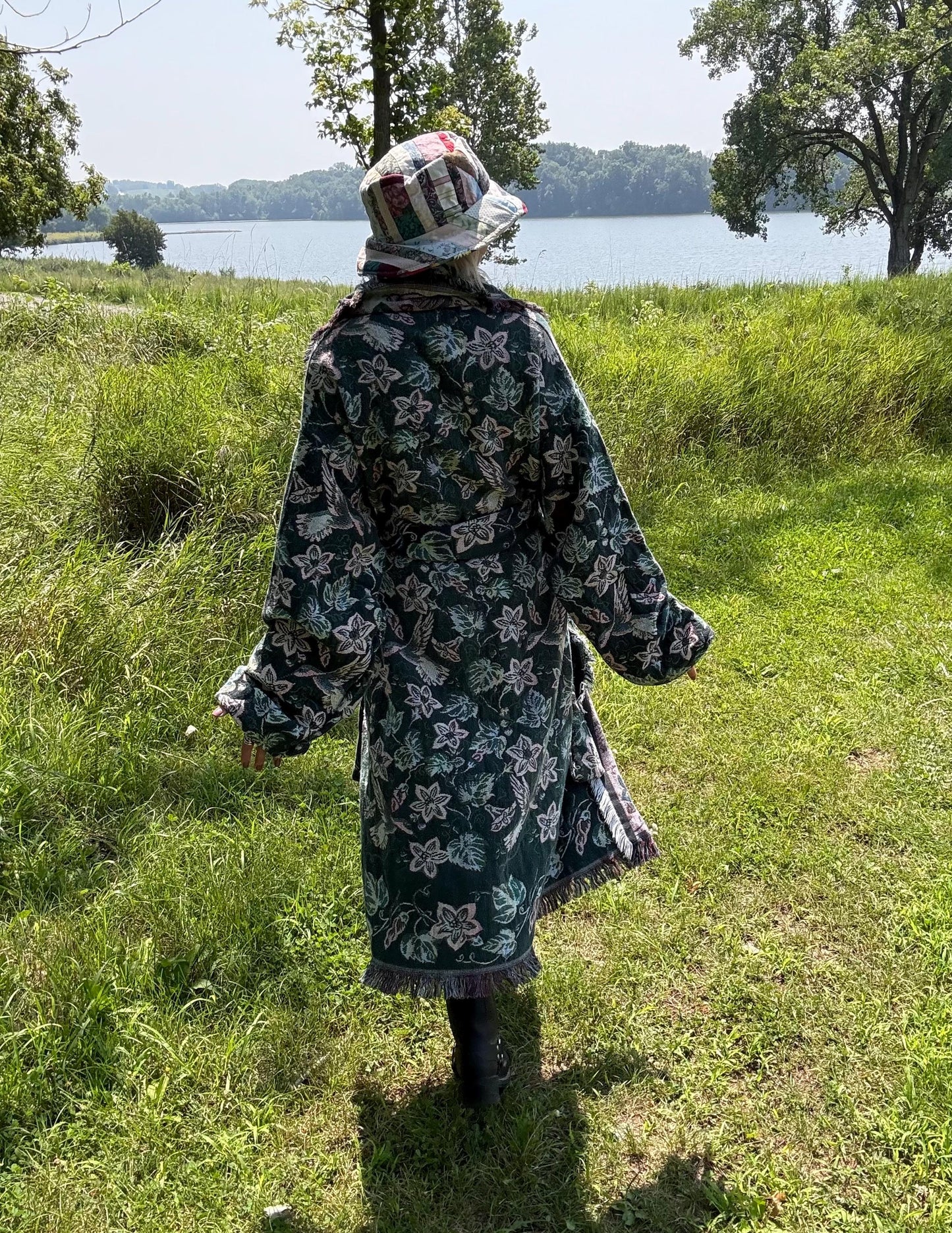 Hummingbird Spirit Long Boho Blanket Coat