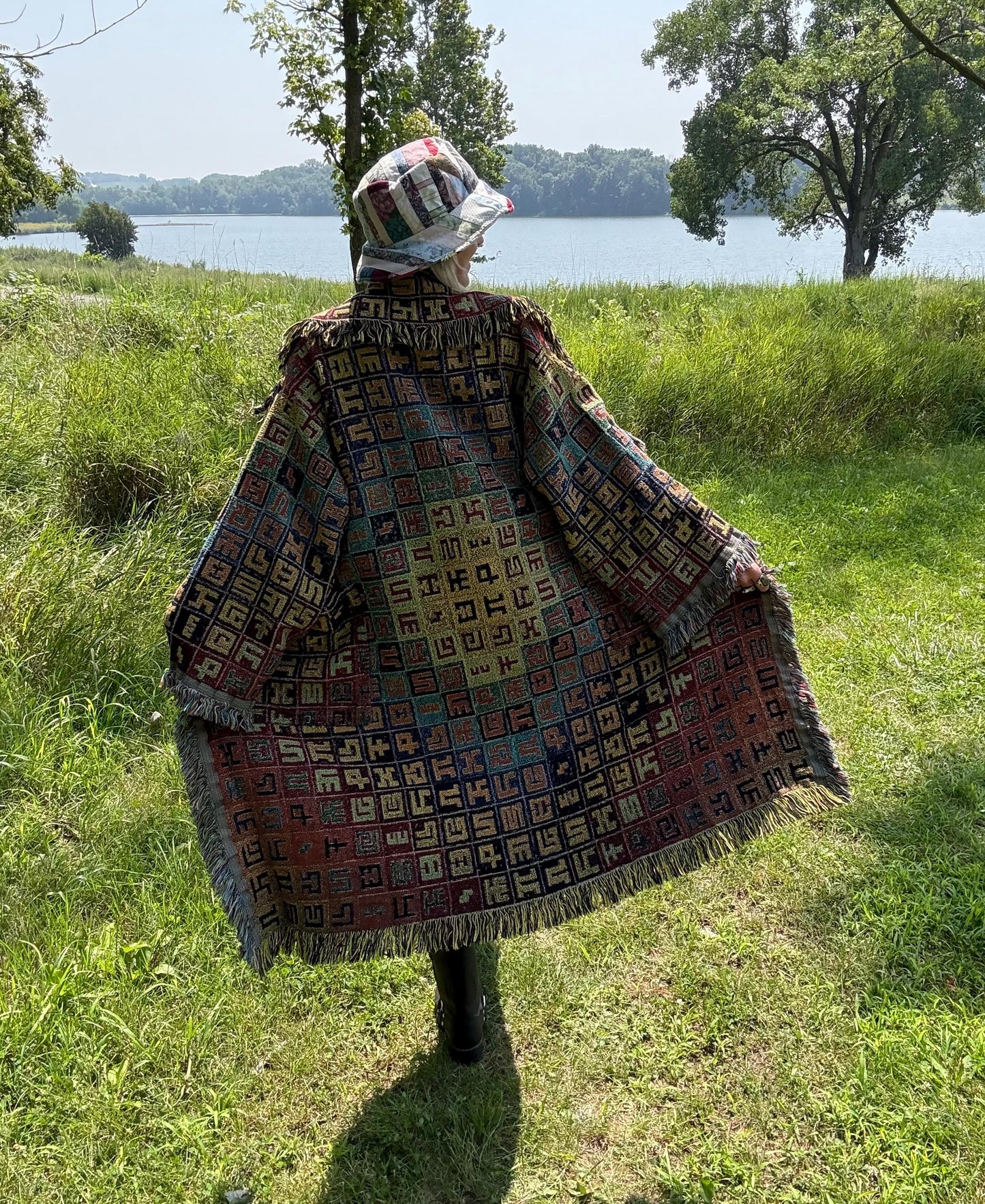 Complementary Mandala Art Blanket Coat