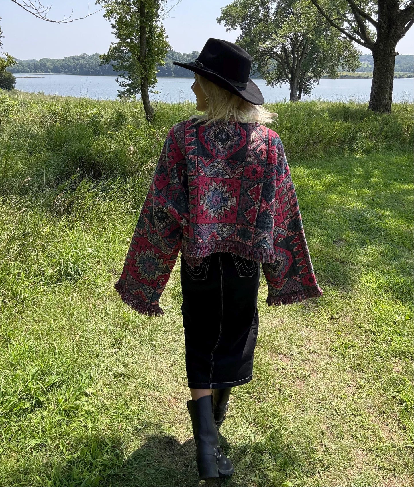 Mountain Lodge Snuggles Oversized Cropped Blanket Sweater