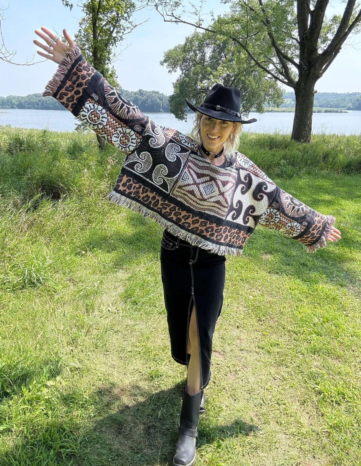 Wild Child Cozy Oversized Cropped Blanket Sweater