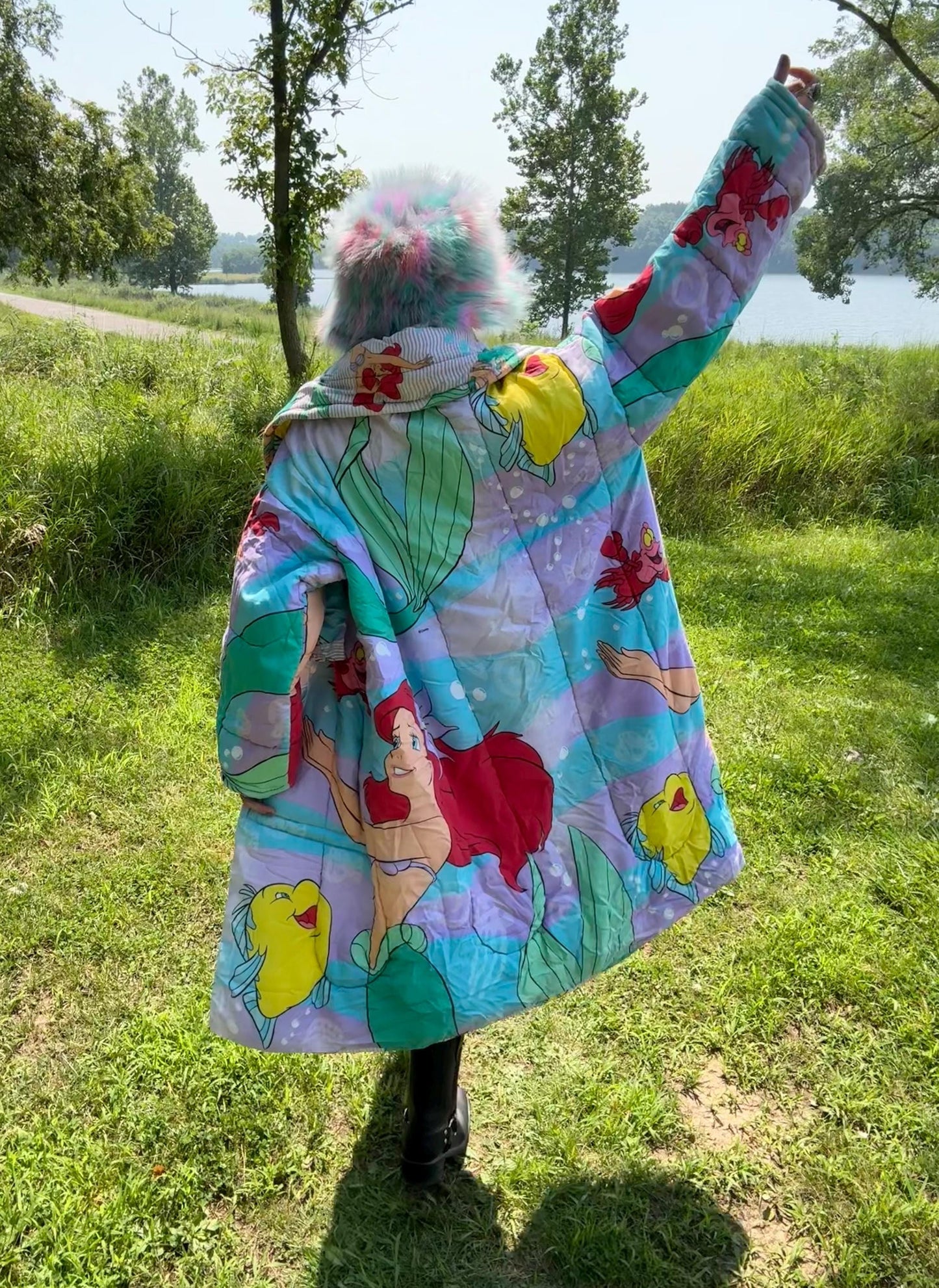 Ariel & Flounder 90s Nostalgia Oversized Comforter Coat