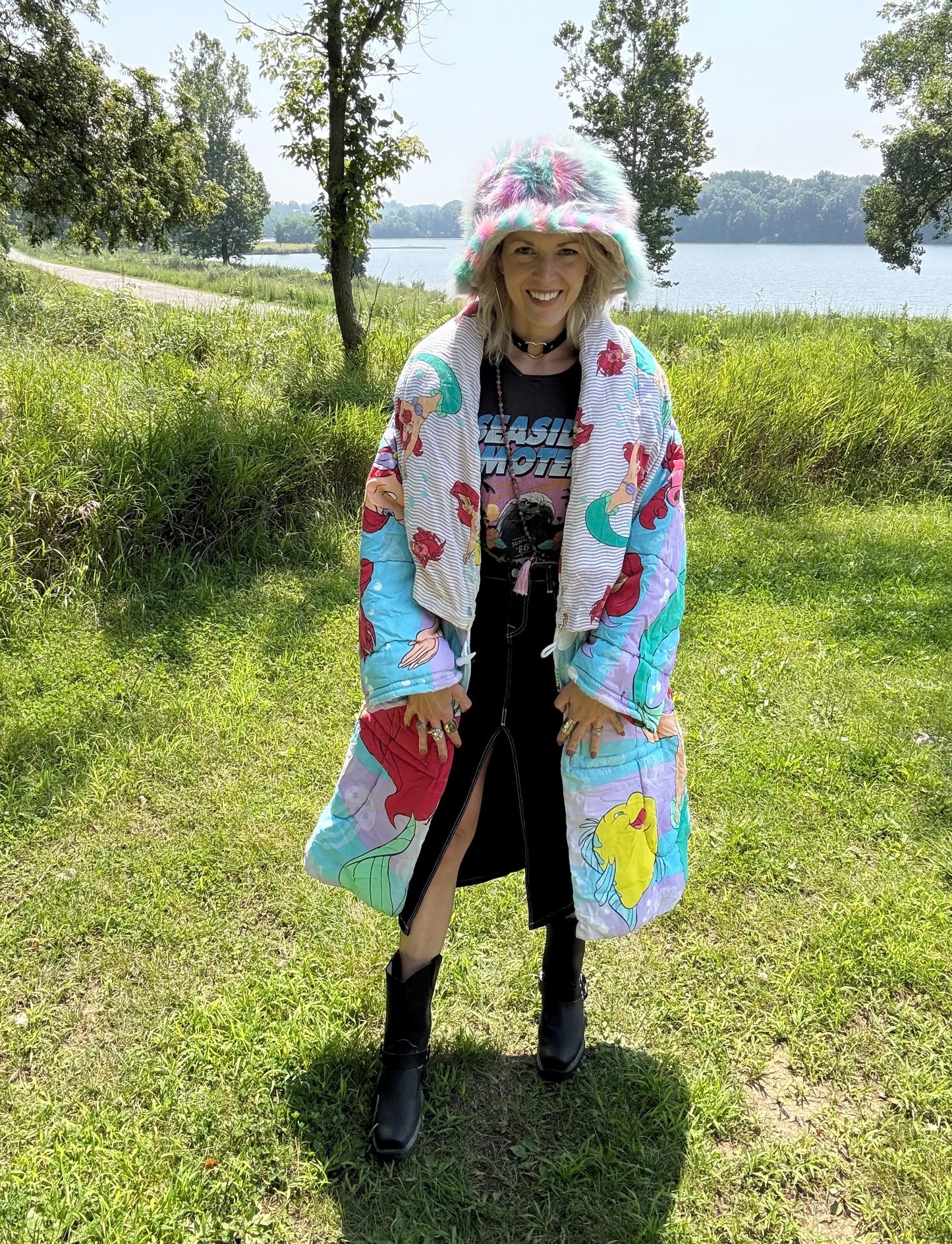Ariel & Flounder 90s Nostalgia Oversized Comforter Coat