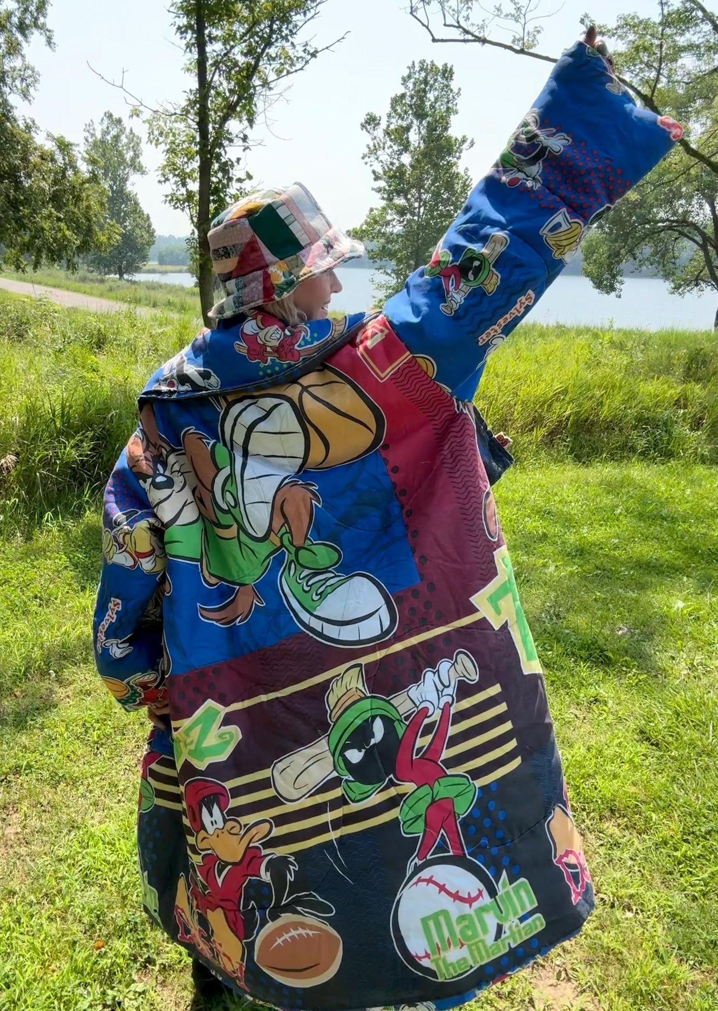 Sporty Jam 90s Kid Nostalgia Cozy Blanket Coat