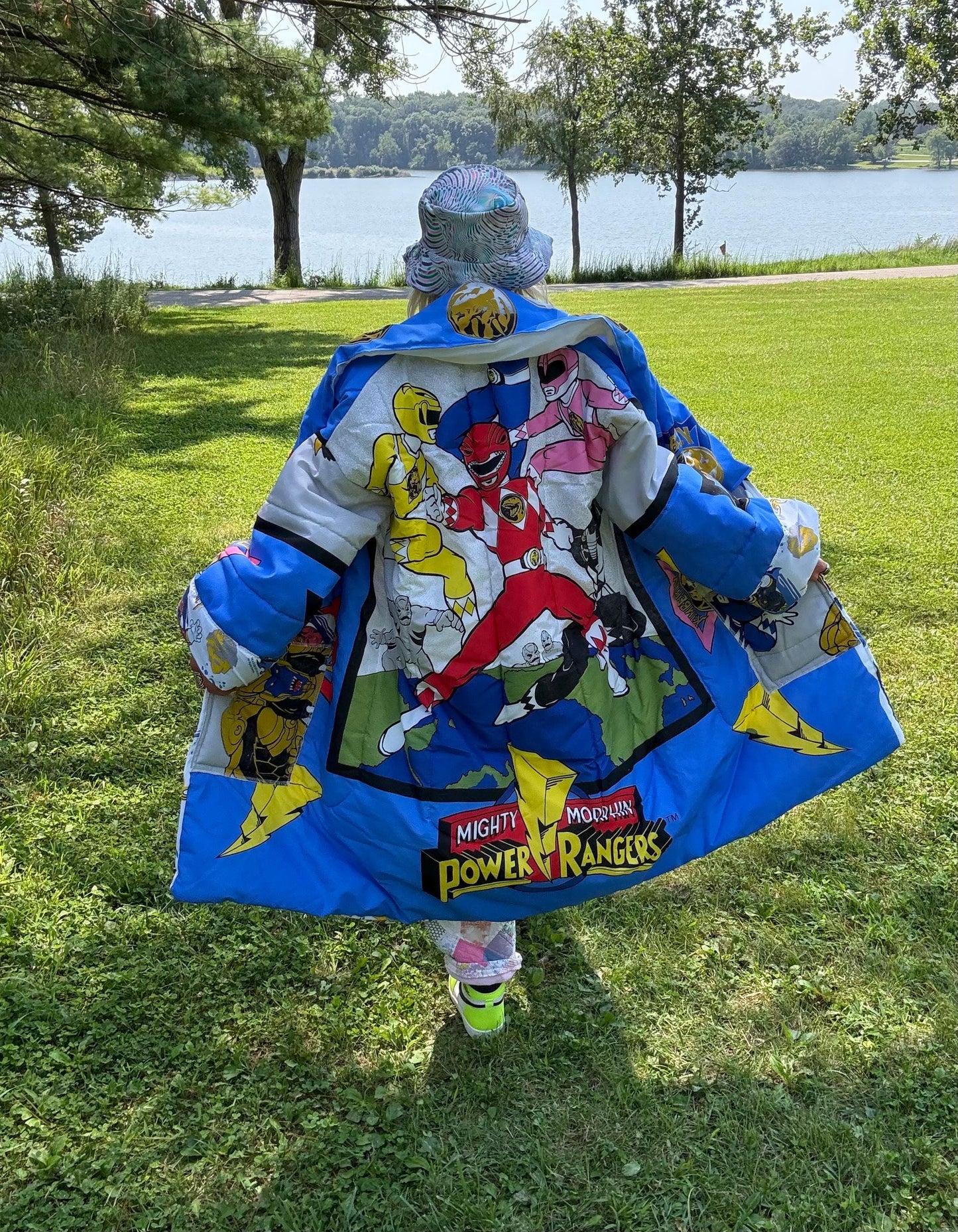 Mighty Power Rangers 90s Kid Cozy Blanket Coat