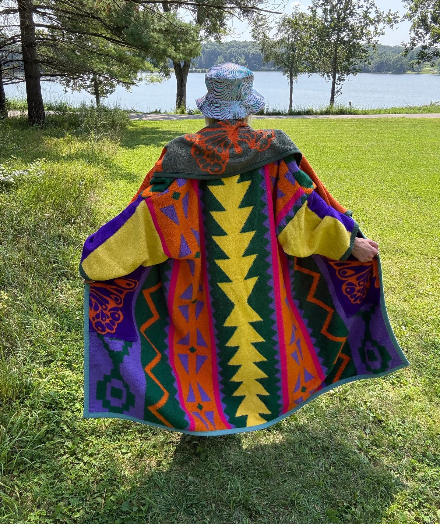 Bohemian Butterfly Extra Oversized Fleece Blanket Coat