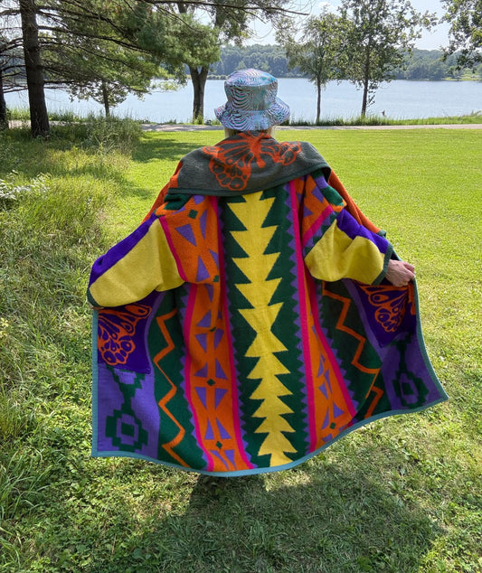 Bohemian Butterfly Extra Oversized Fleece Blanket Coat