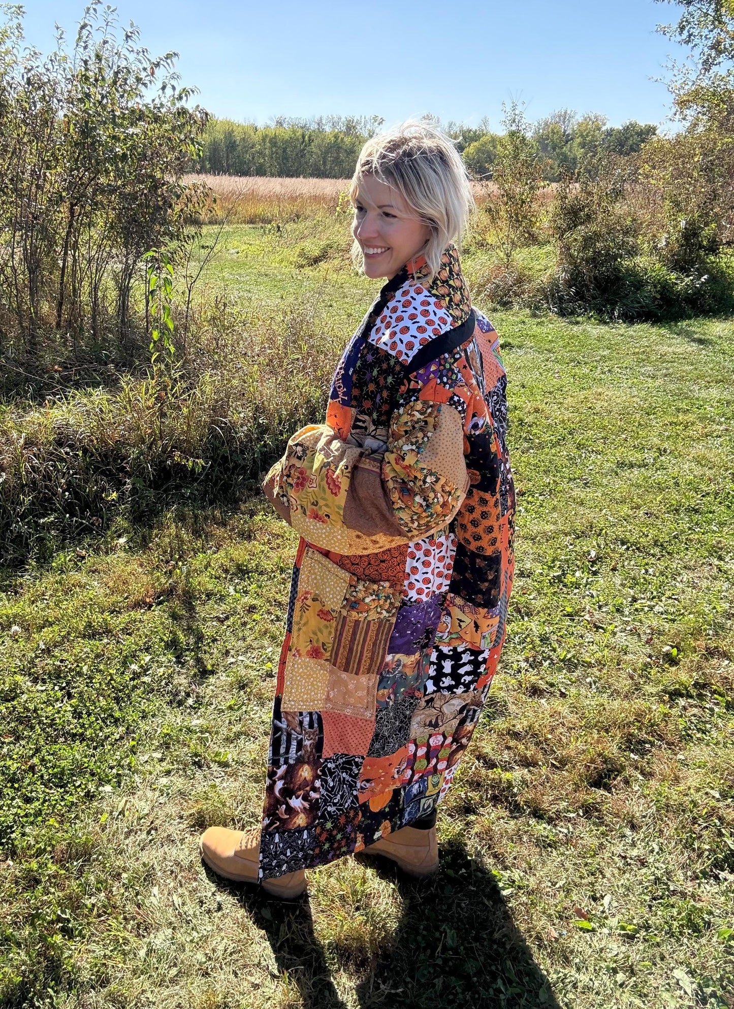 Halloween Queen Cozy Oversized Maximalist Women’s Quilt Coat