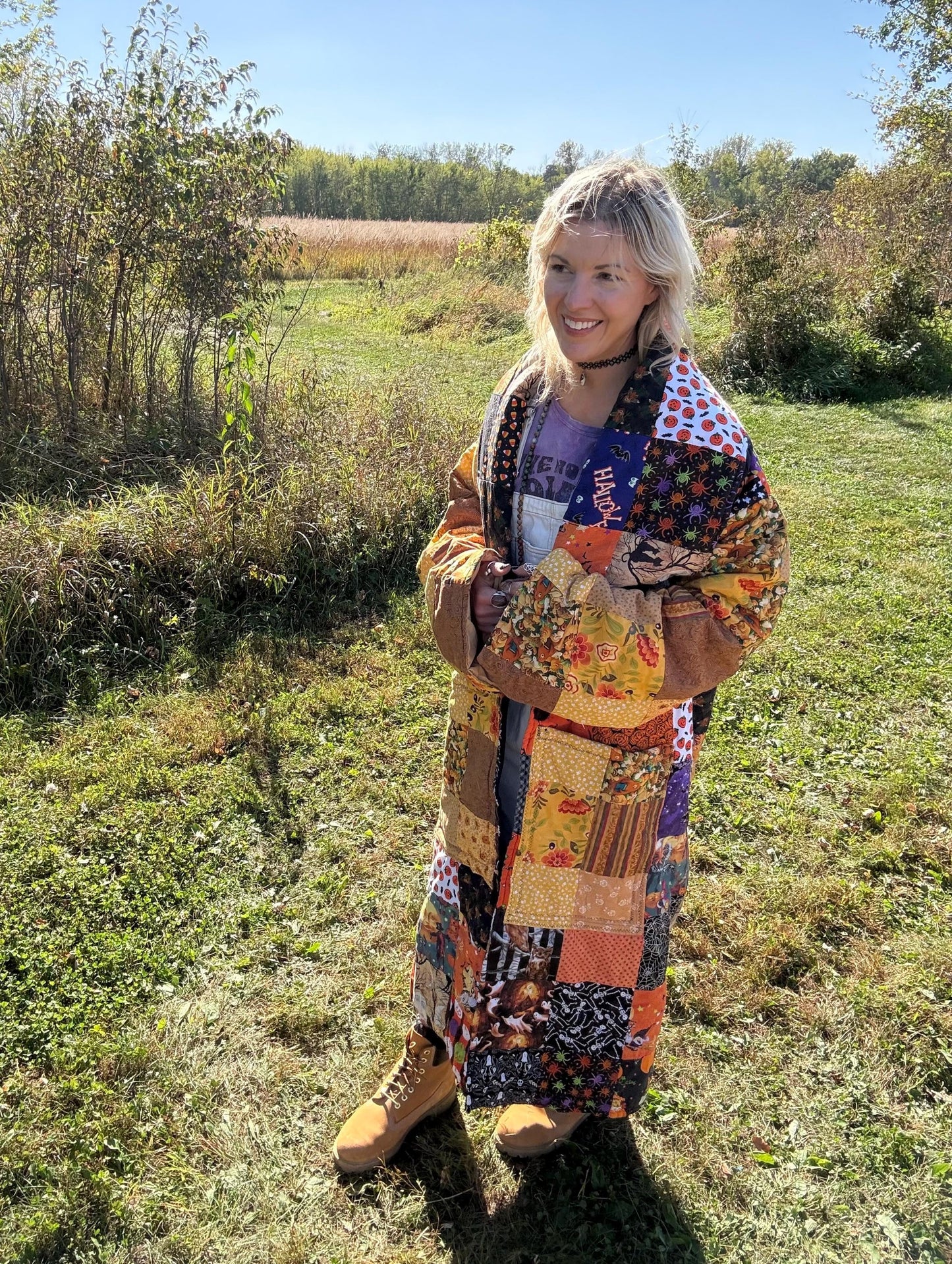 Halloween Queen Cozy Oversized Maximalist Women’s Quilt Coat